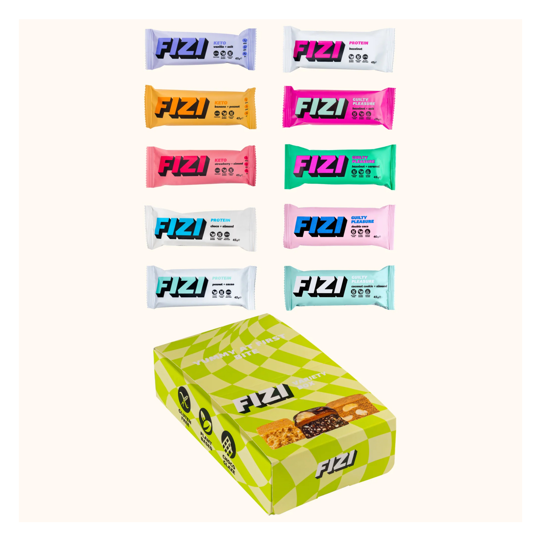FIZI Variety Box - 10x45g (Повреждена упаковка) 2024-11-0384