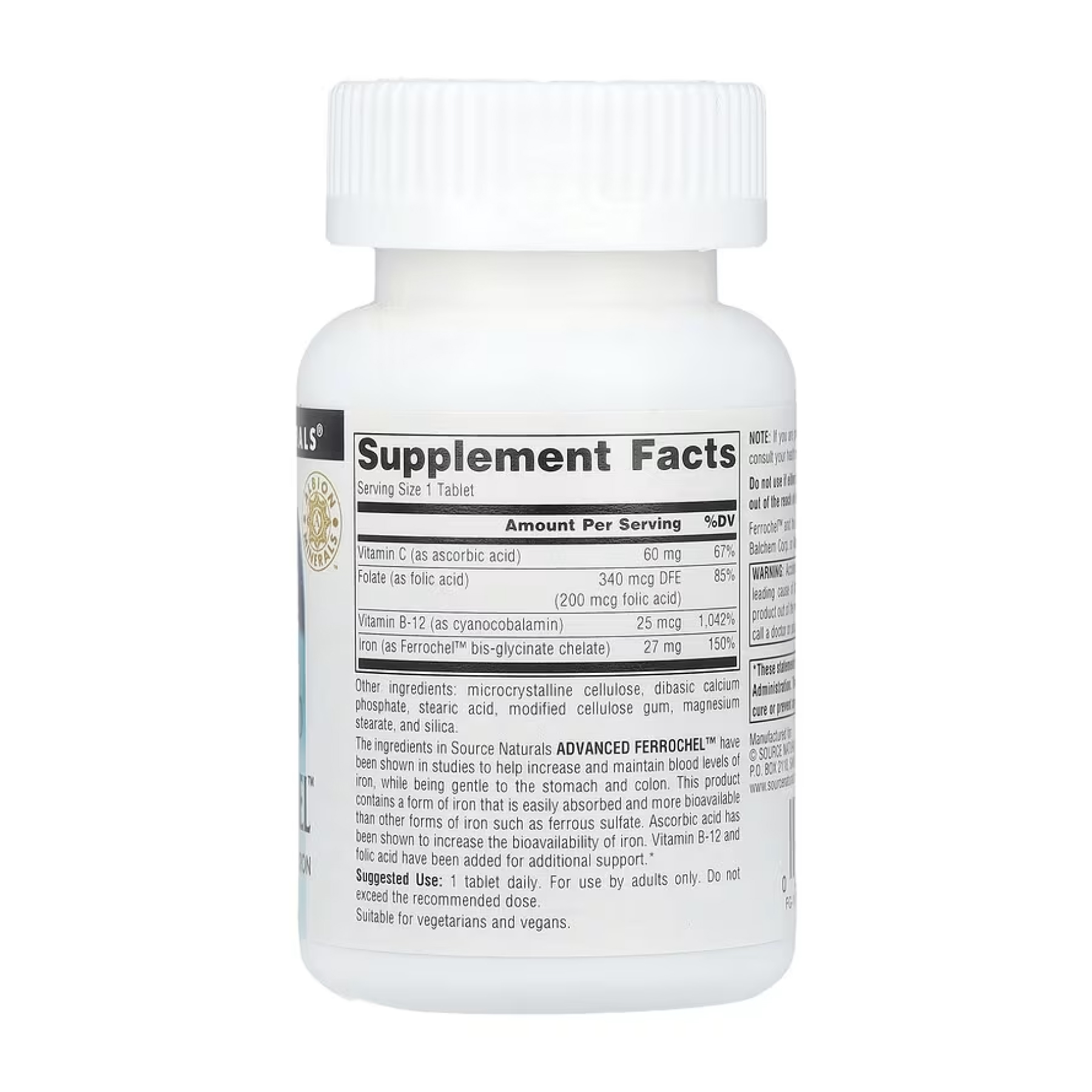 Source Naturals Advanced Ferrochel™ 27mg - 180 tabs 2023-10-4624