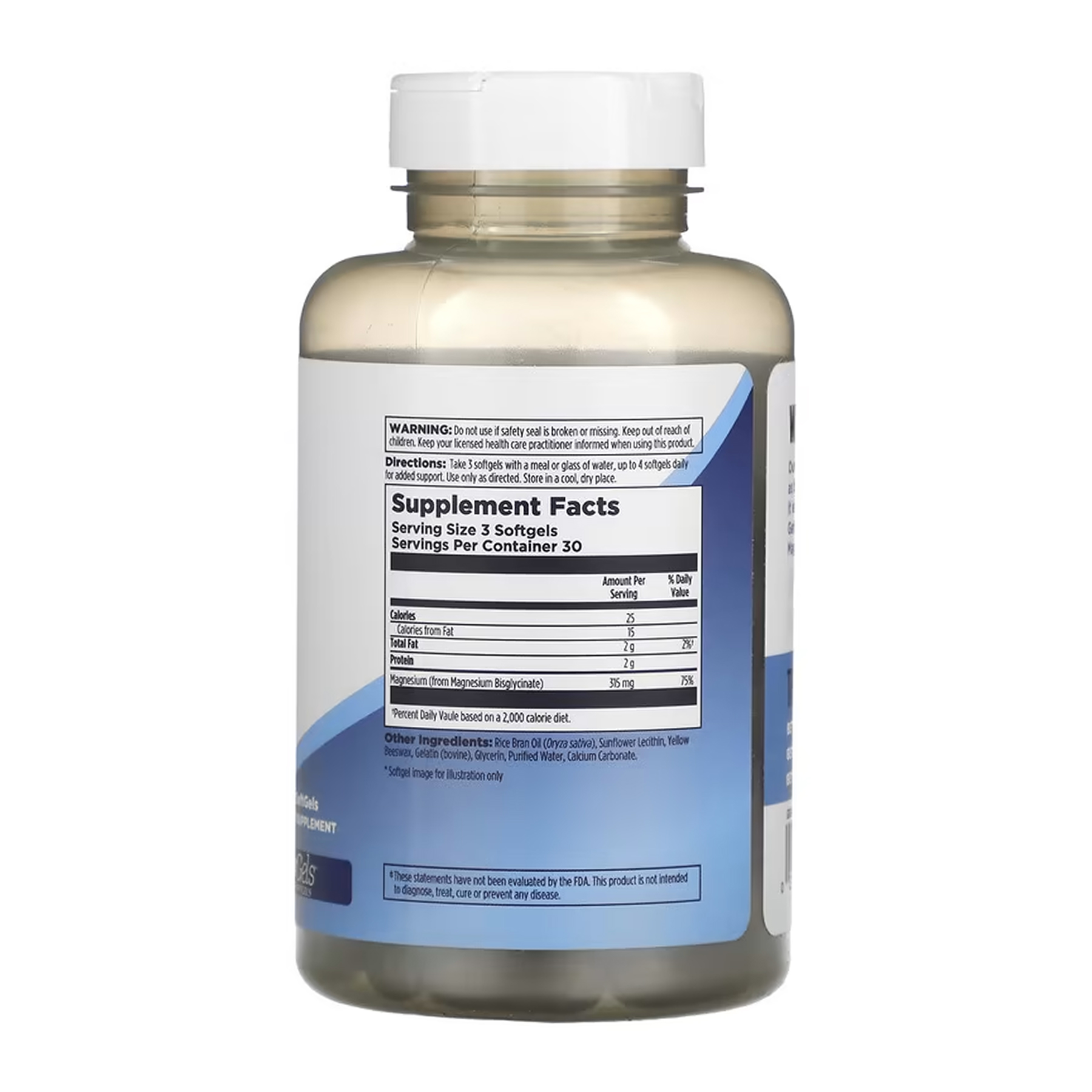 KAL Magnesium Glycinate - 90 softgels 2023-10-7019