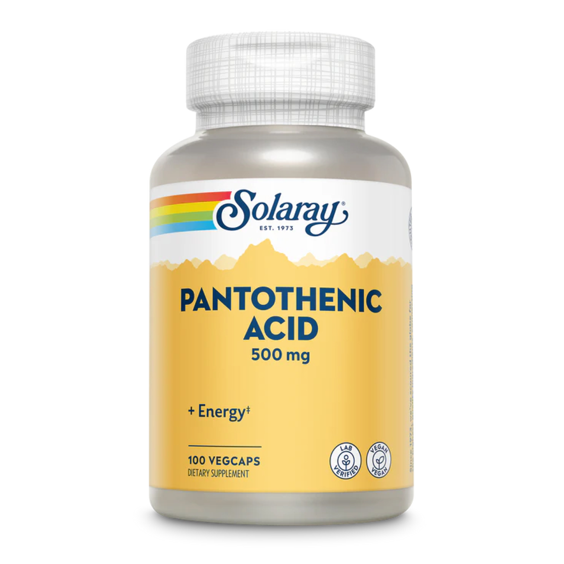 Solaray Pantothenic Acid 500mg - 100 veg caps 2023-10-3579