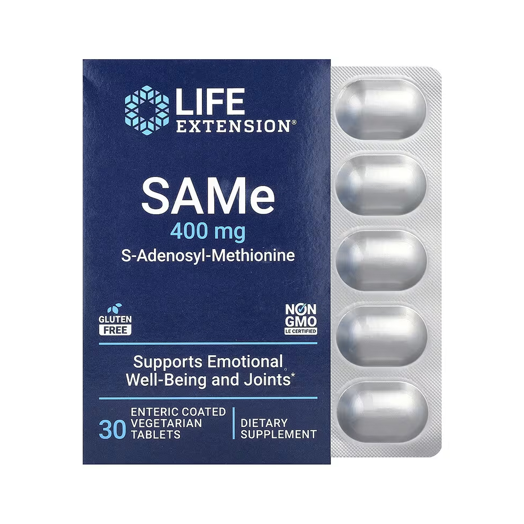 Life Extension SAMe 400 mg - 30 tabs (Пошкоджена банка) 2024-11-0097