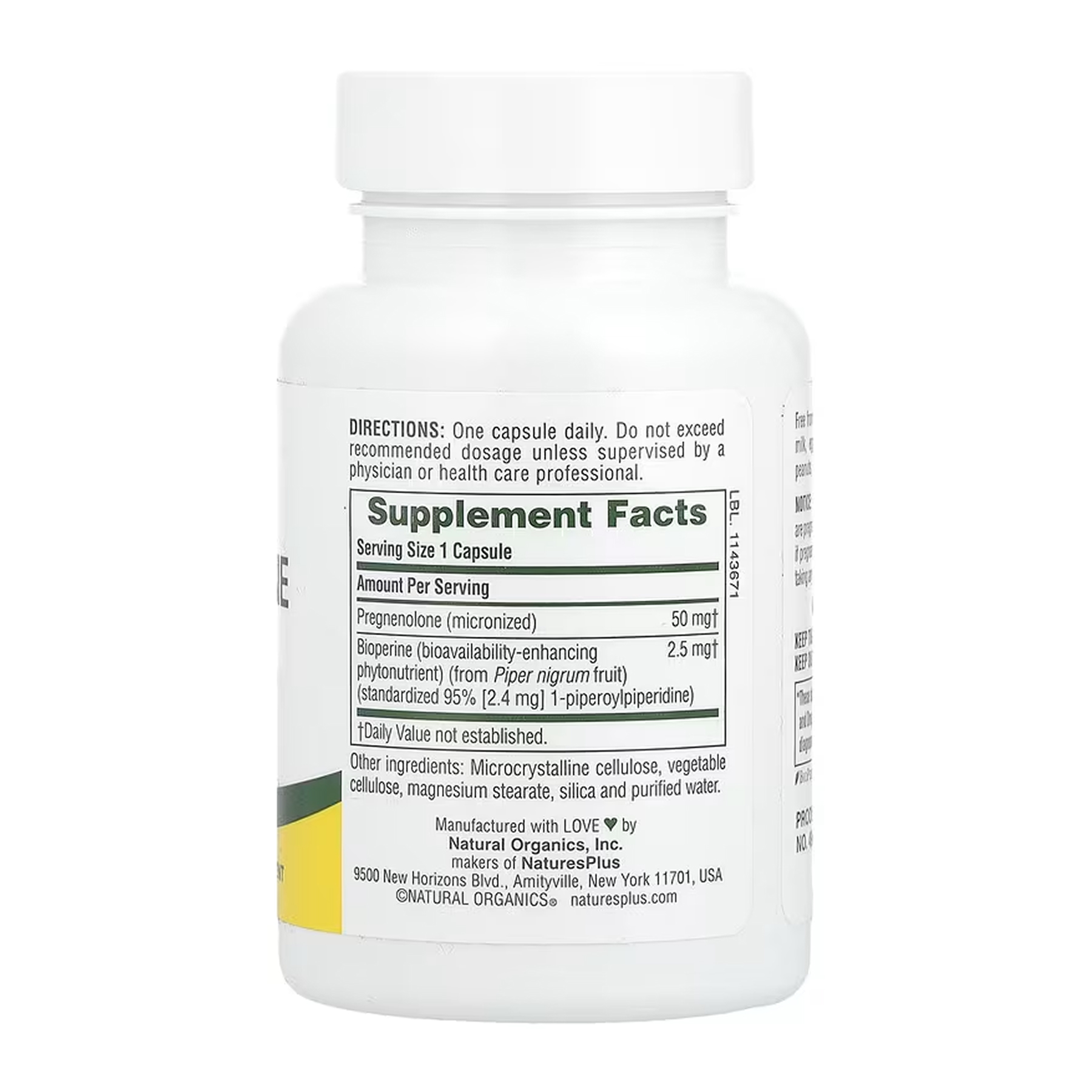 Nature's Plus Ultra Pregnenolone with Bioperine - 60 caps 2023-10-6121