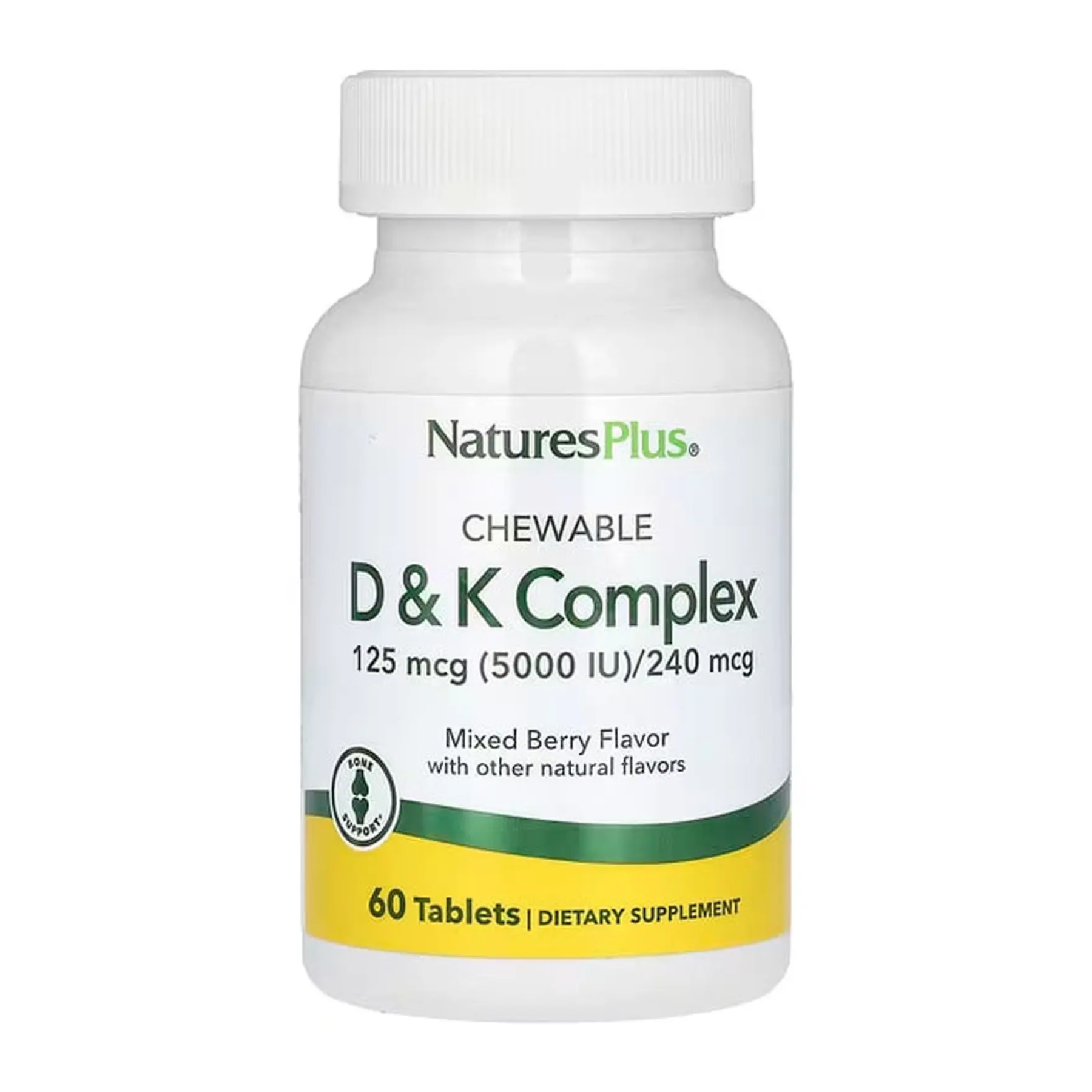 Nature's Plus VIT D & K Complex 125mcg 5000 IU/ 240 mcg - 60 tabs 2023-10-3238
