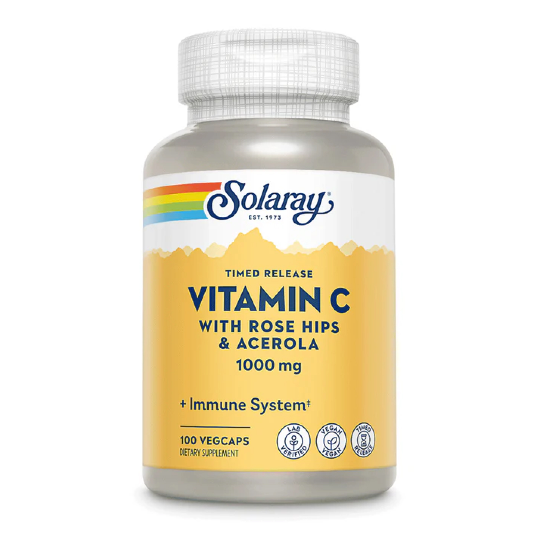 Solaray Vitamin C with Rose Hips & Acerola 1000mg - 100 vcaps 2023-10-2390