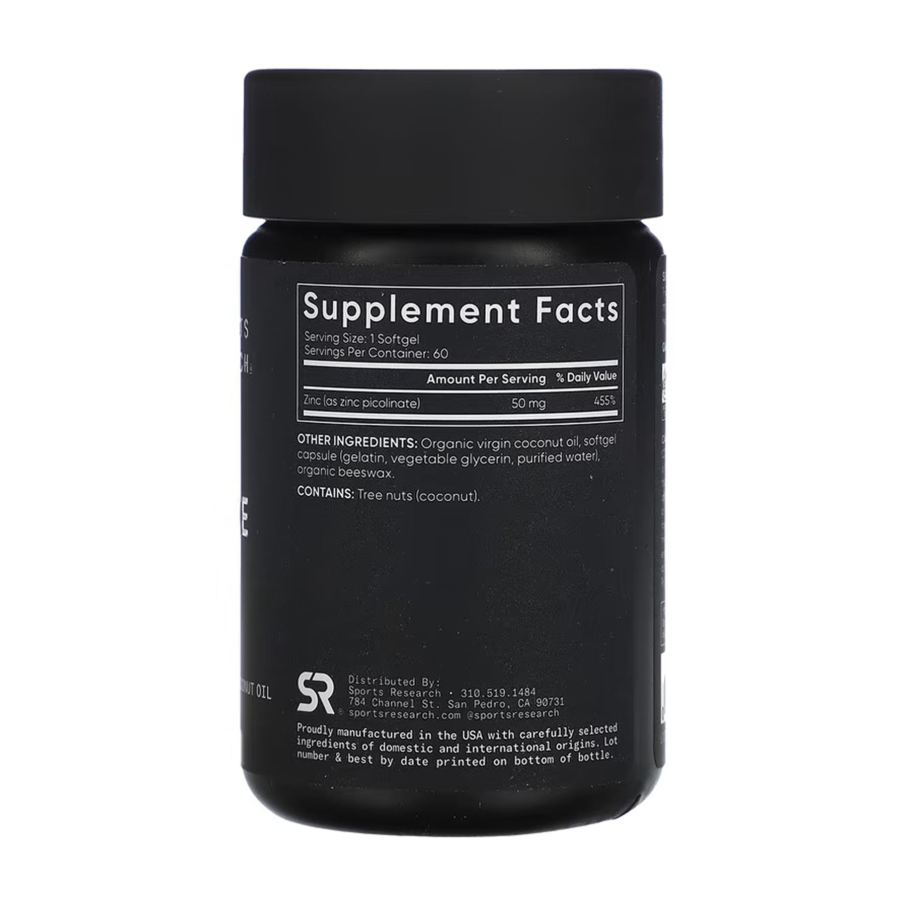 Sport Research Zinc Picolinate 50mg - 60 softgels 2023-10-6172