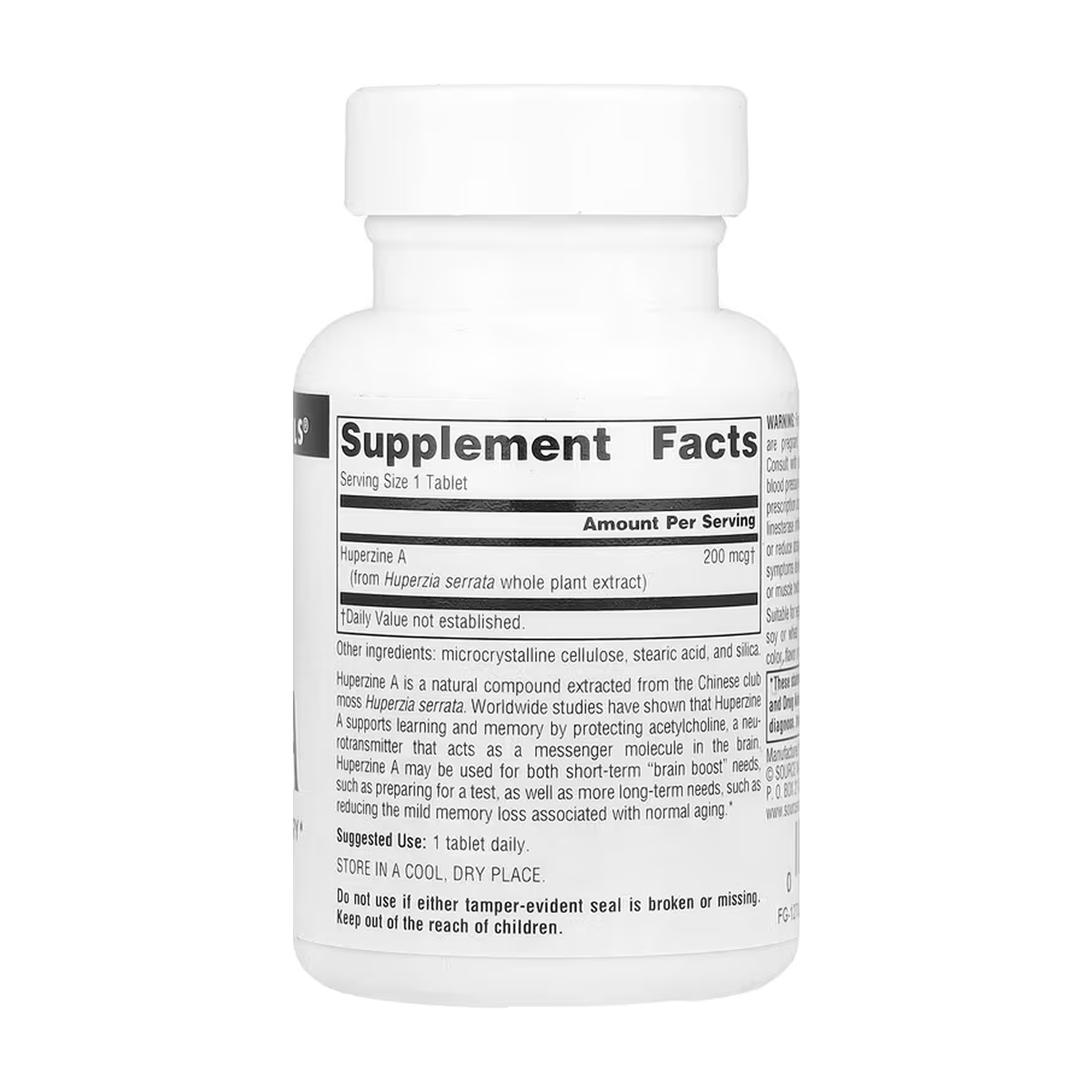 Source Naturals Huperzine A 200 mcg - 60 tabs 2023-10-6609