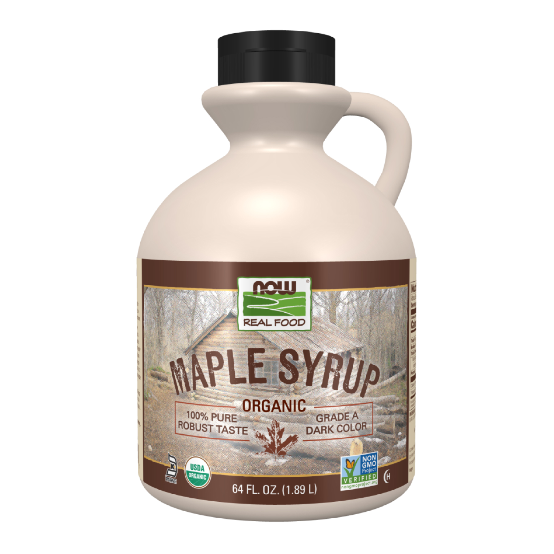 Now Foods Maple Syrup Organic Grade A Dark Color - 473 ml (Затерта дата) 2023-10-7847