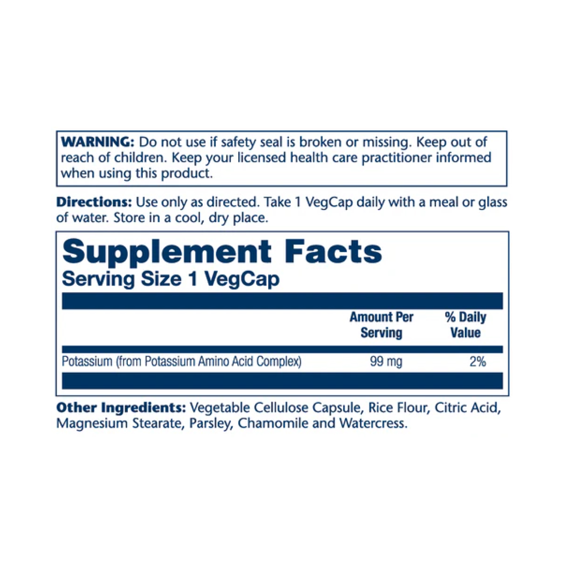 Solaray Potassium 99mg - 100 vcaps 2023-10-3014