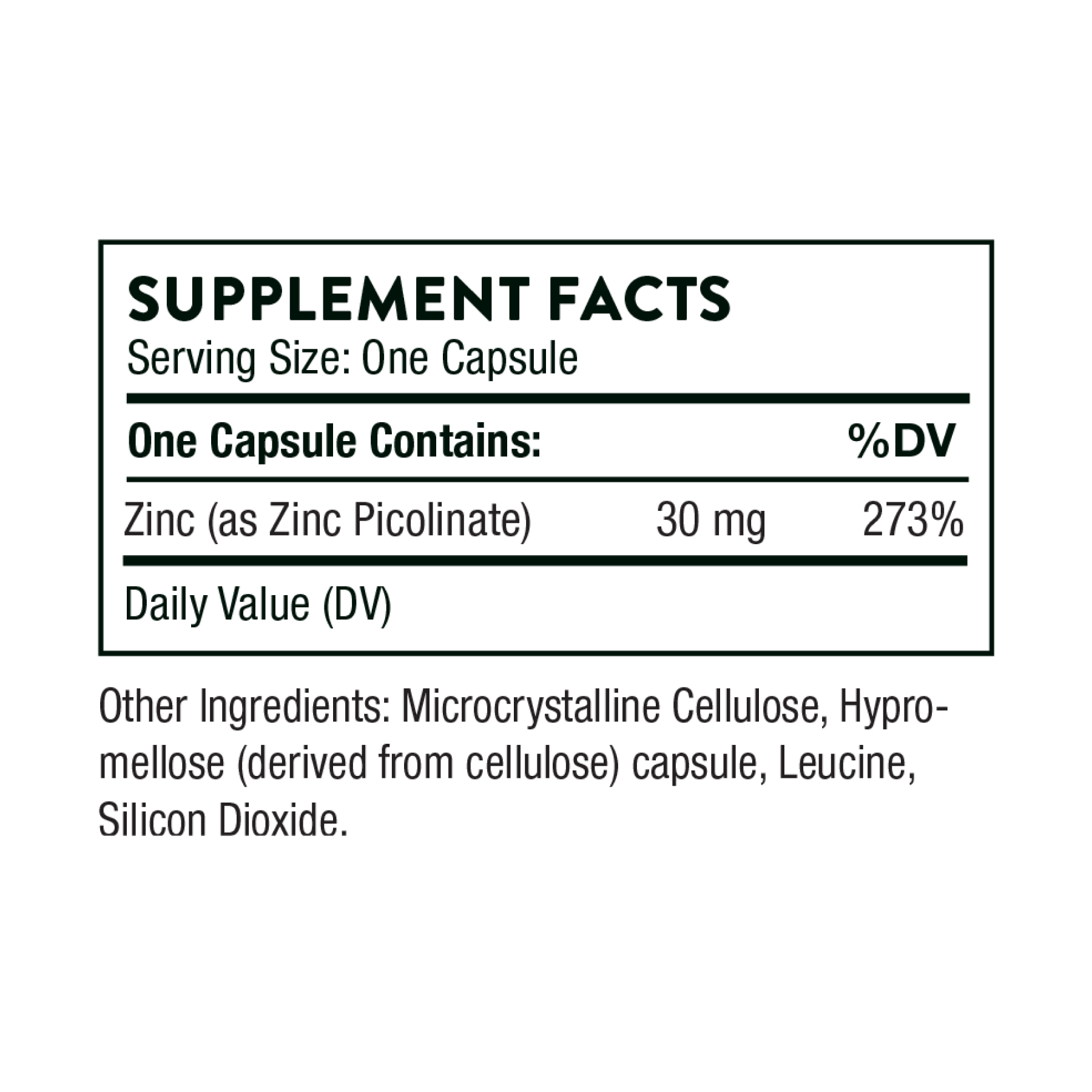 Thorne Zinc Picolinate 30 mg - 60 caps 2023-10-3063