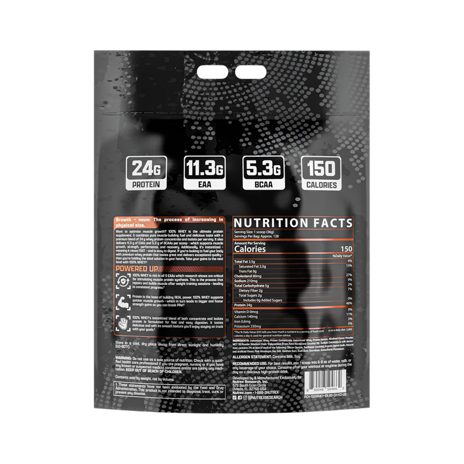 Nutrex 100% Whey - 4545g Chocolate 2023-10-6527