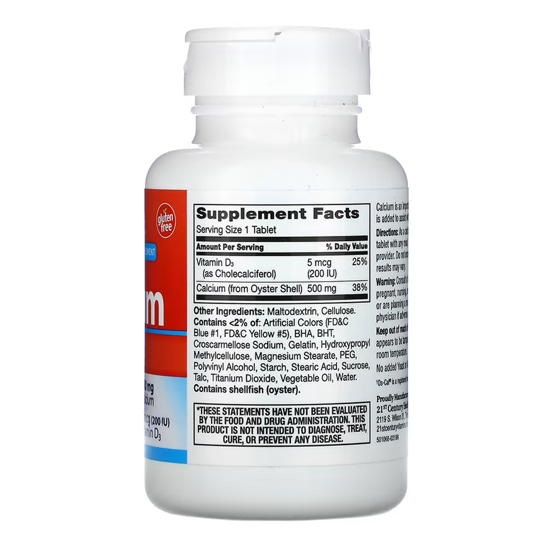 21st Century Calcium 500 mg + D3 - 90 tabs 2023-10-7087