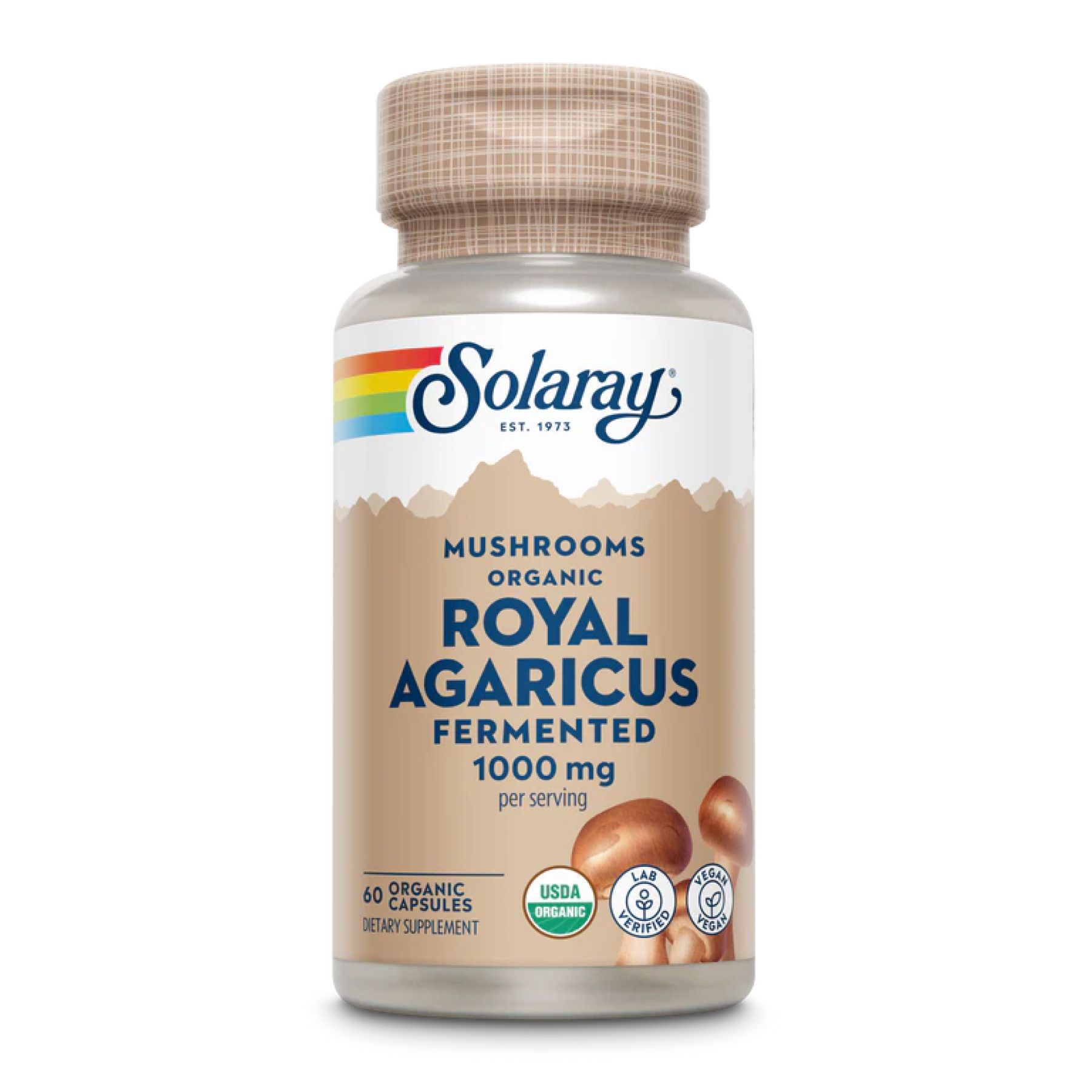 Solaray Org Grown Fermented Royal Agaricus 500mg - 60 caps 2023-10-2407