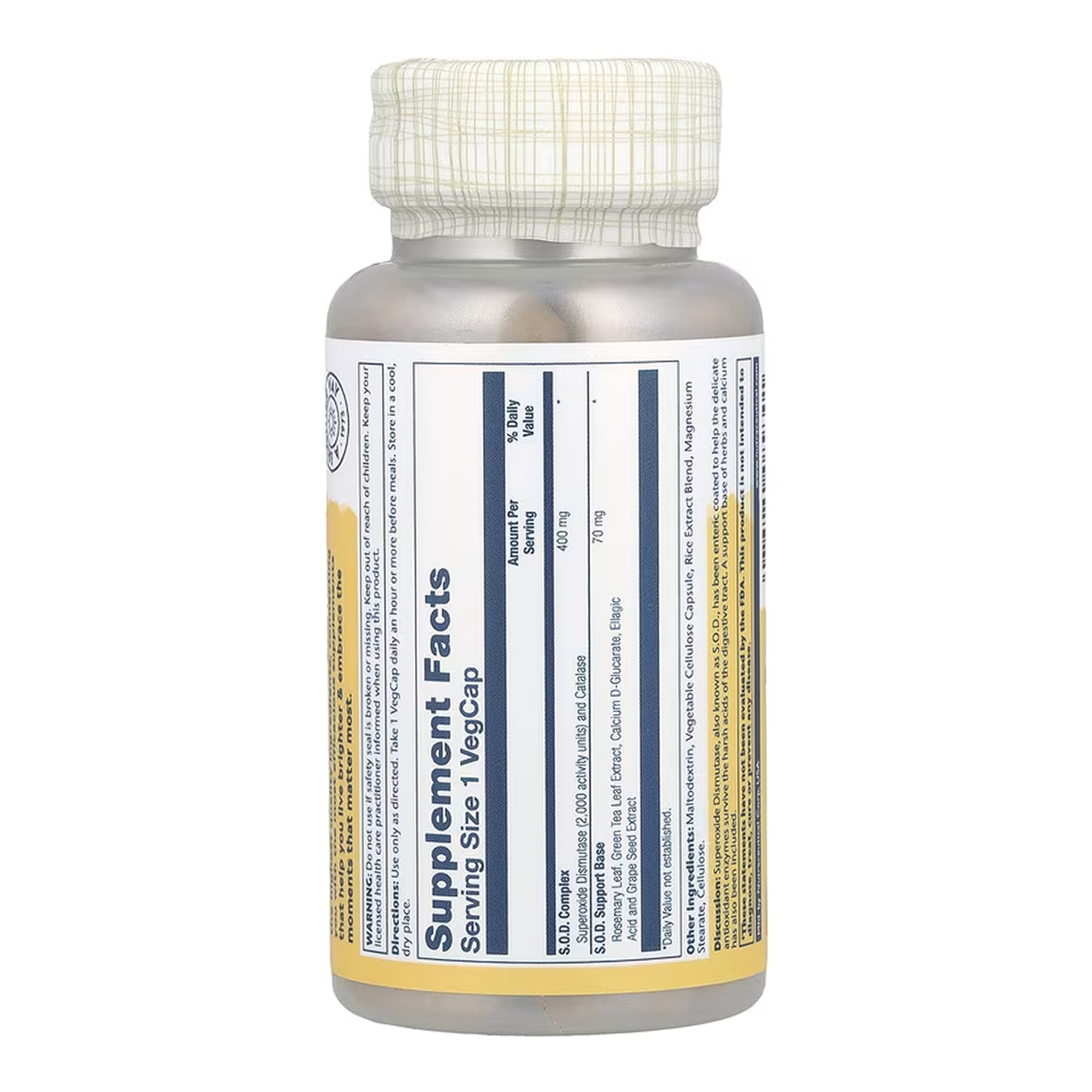 Solaray SOD 2000 Plus 400mg - 100 vcaps 2023-10-6760