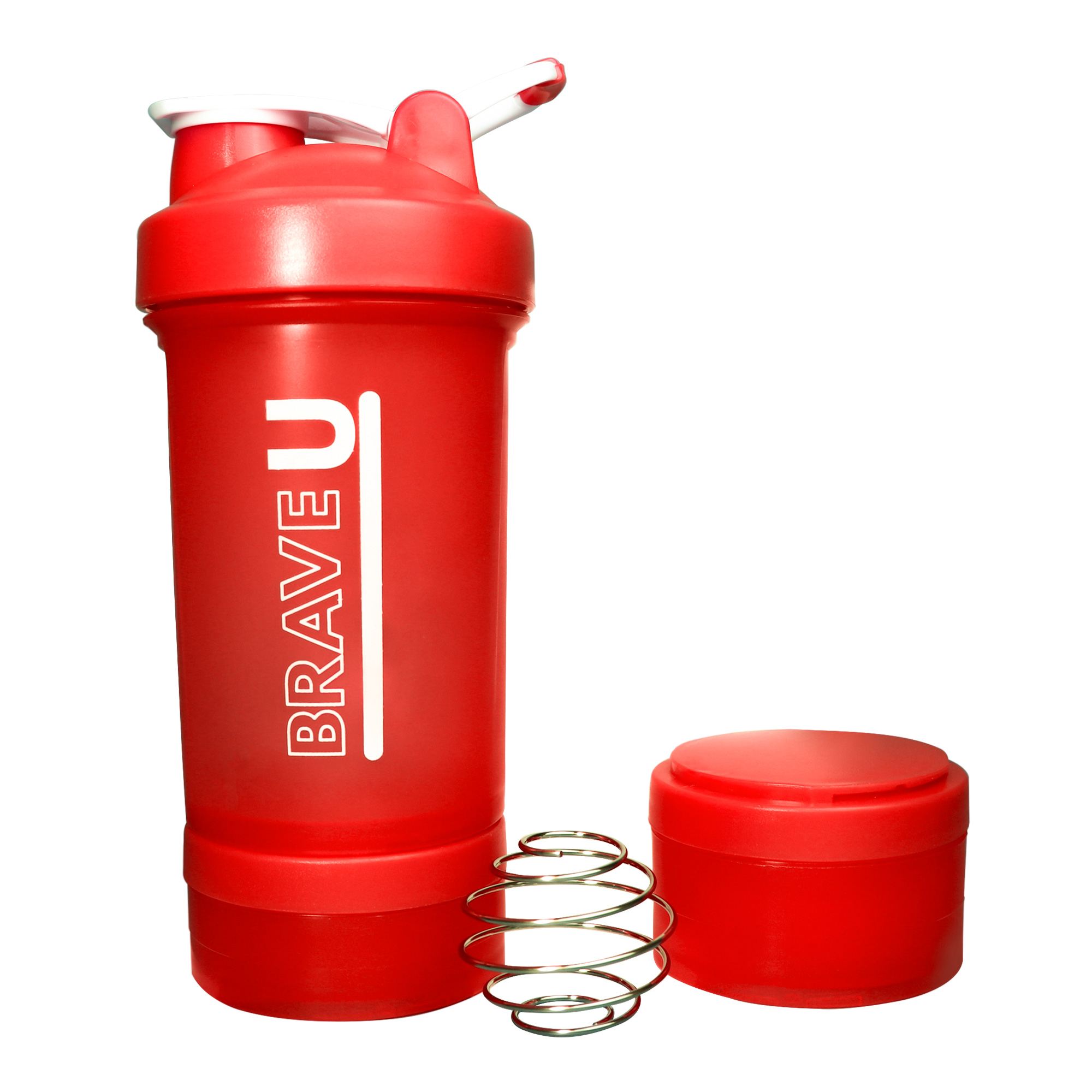 Brave Shaker with containers 3 in 1 - 600ml Red 2022-10-2337