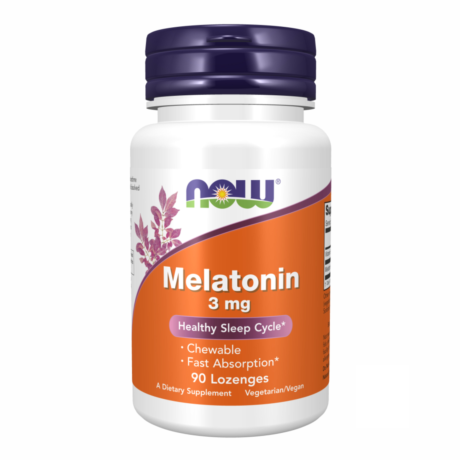 Now Foods Melatonin 3mg - 90 lozenges 100-91-0173336-20
