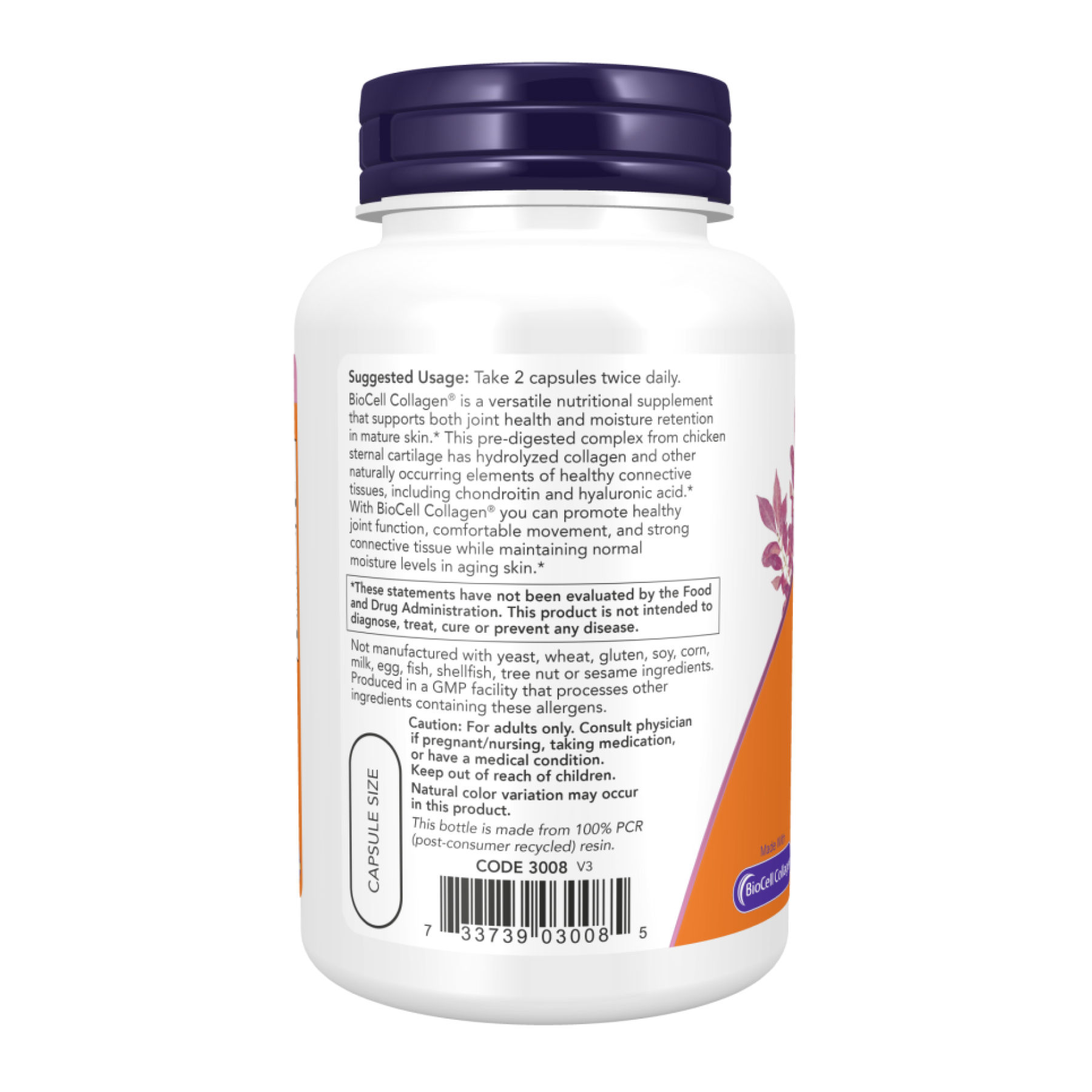 Now Foods BioCell Collagen® Hydrolyzed Type II - 120 vcaps 2023-10-2499