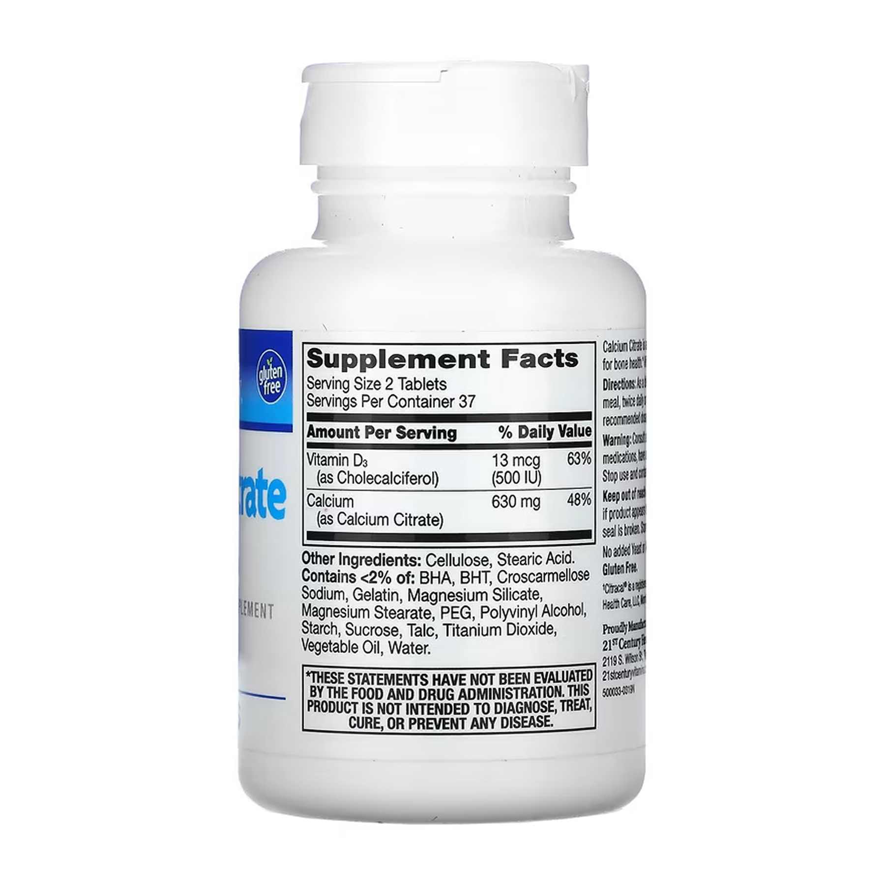 21st Century Calcium Citrate + D3 - 75 tabs 2023-10-7072