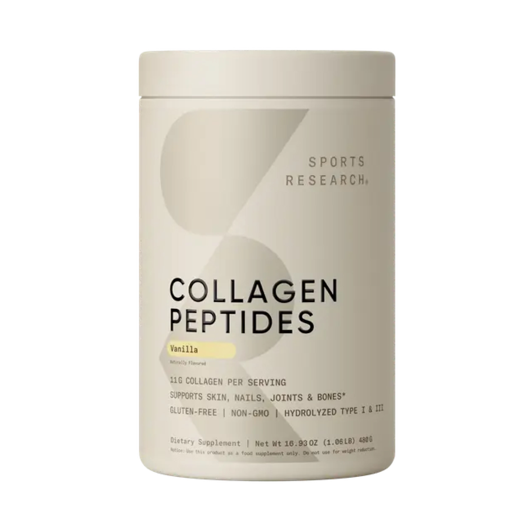 Sport Research Collagen Peptides - 480g Vanilla Bean 2023-10-4393