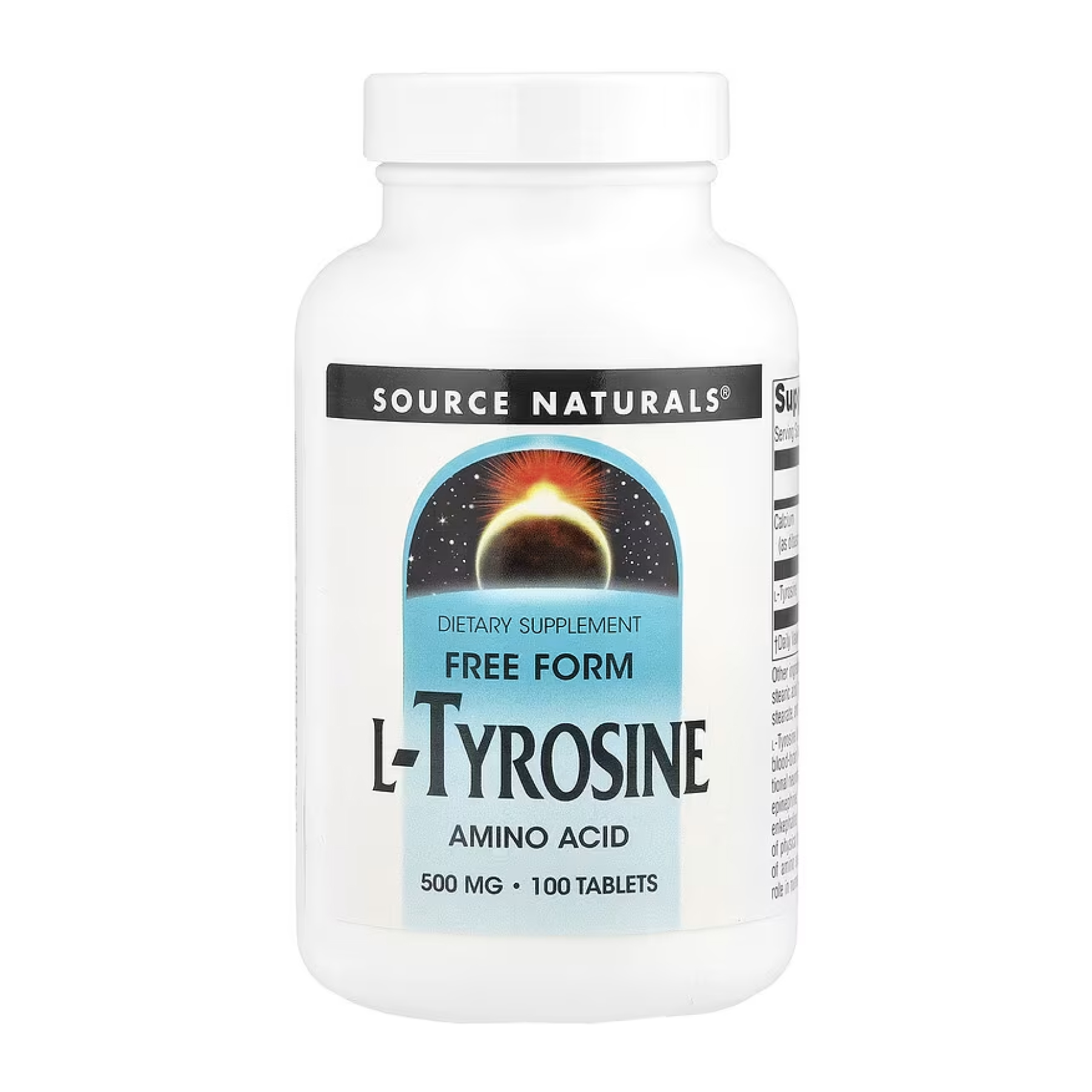 Source Naturals L-Tyrosine 500mg - 100 tabs 2023-10-5282