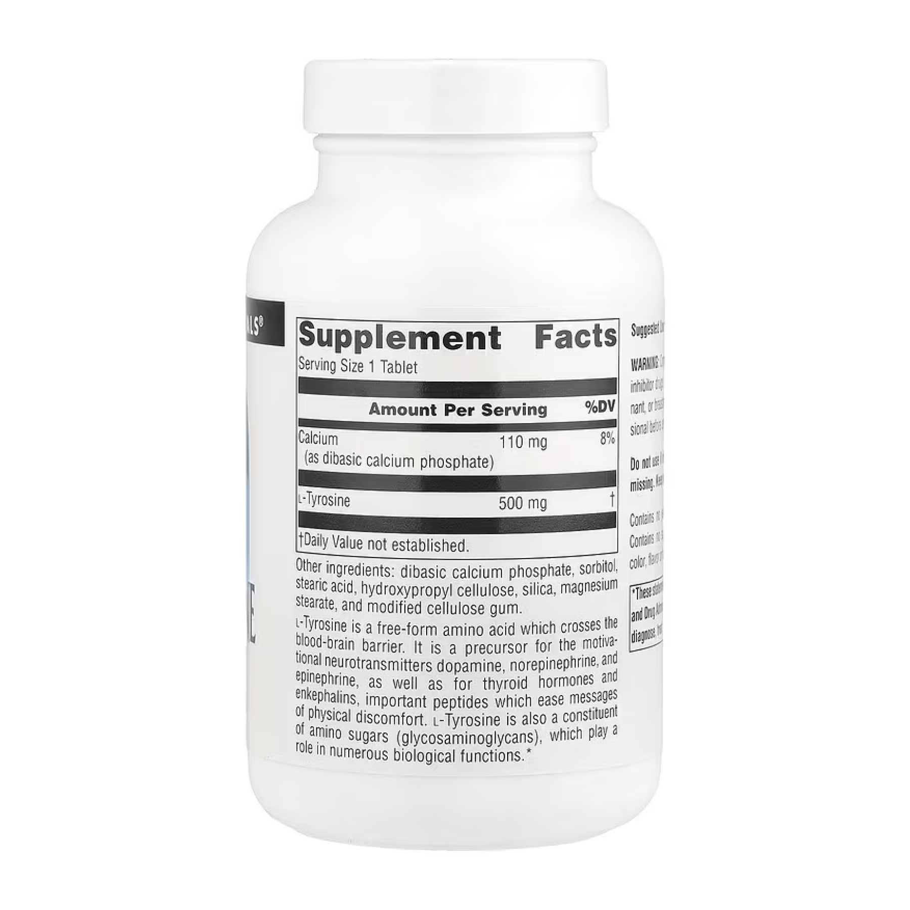 Source Naturals L-Tyrosine 500mg - 100 tabs 2023-10-5282