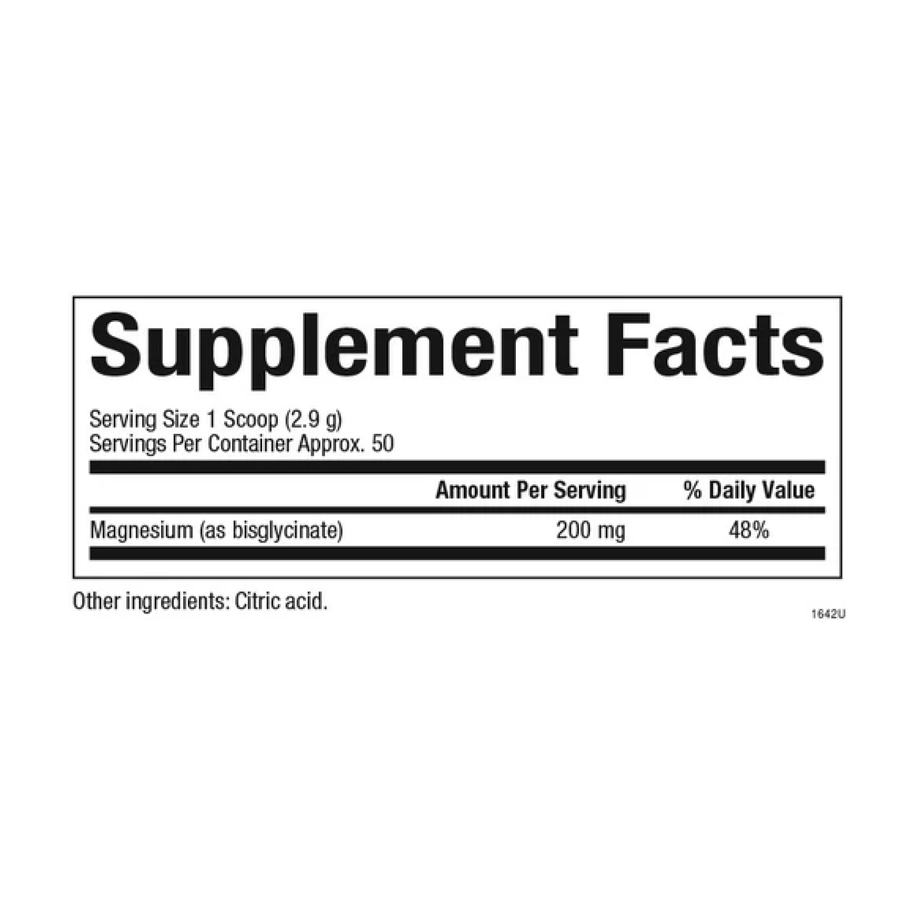 Natural Factors Magnesium Bisglycinate 200mg - 145g Pure 2023-10-3821