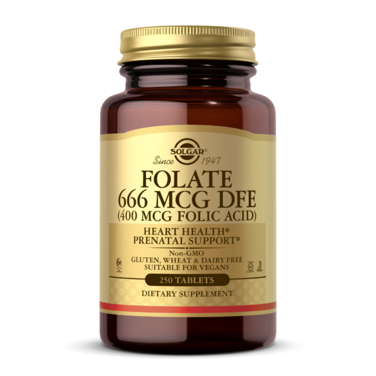 Solgar Folic Acid 400mcg - 250 tab 100-99-5268219-20