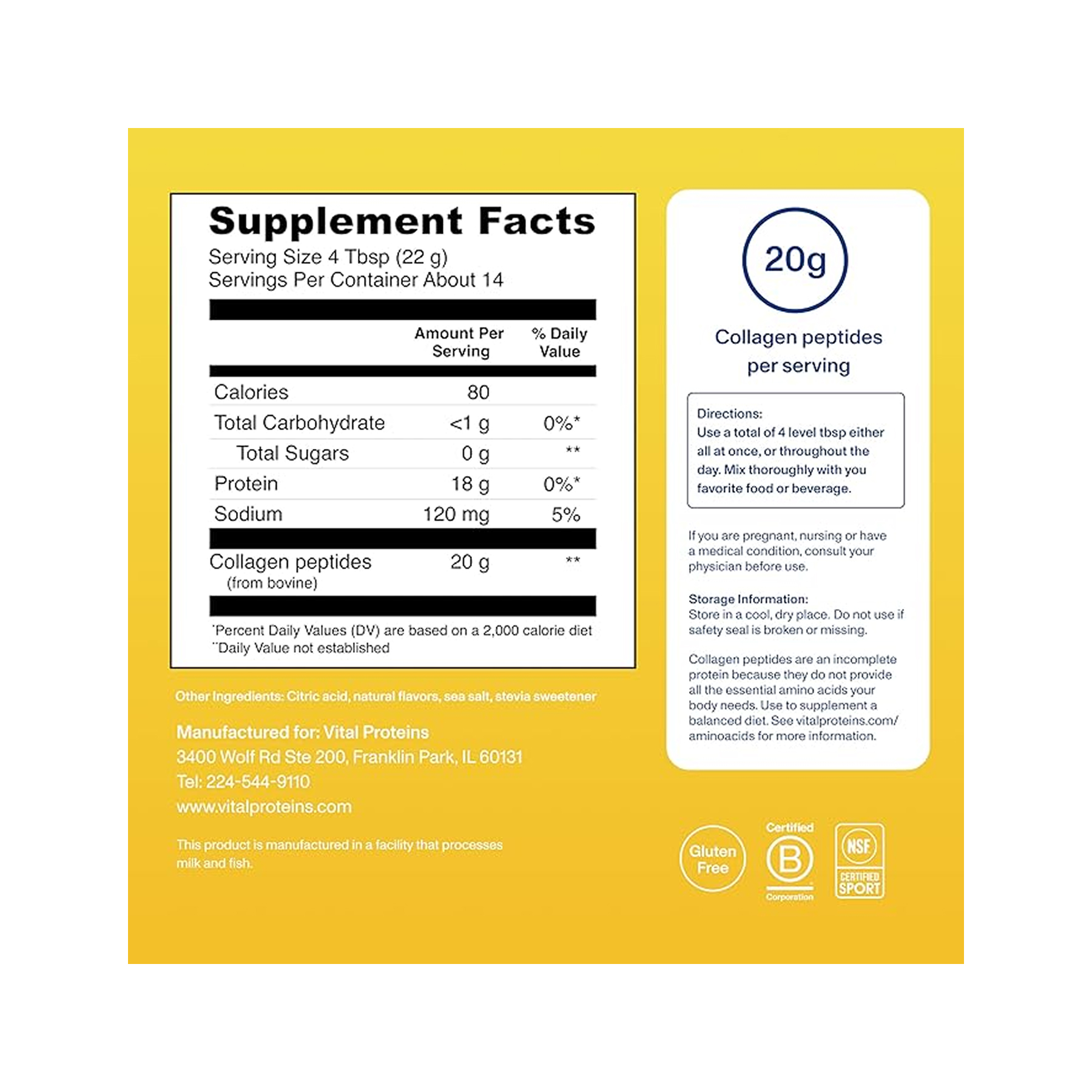 Vital Proteins Collagen Peptides - 313g Lemon 2023-10-5461