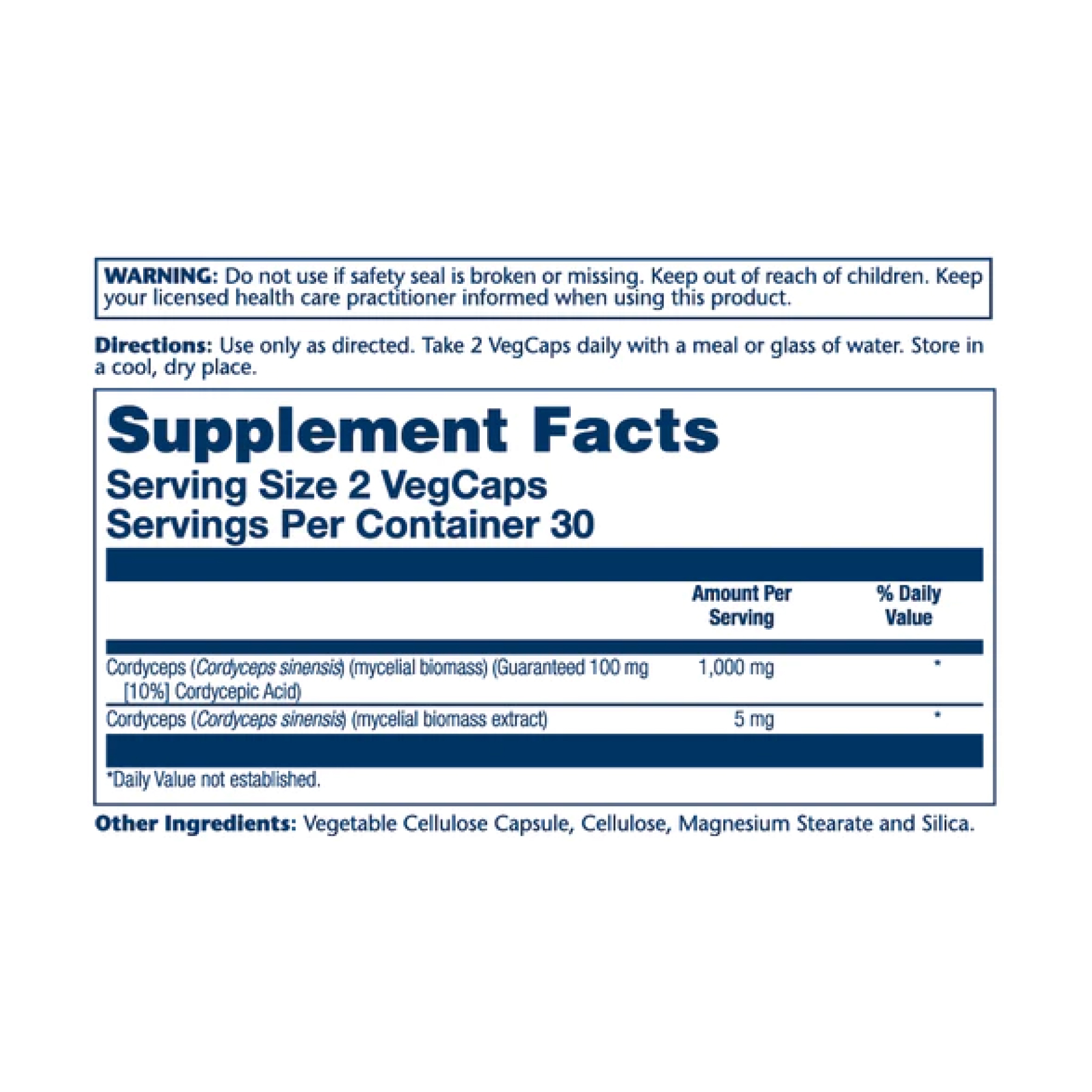 Solaray Cordyceps Mushroom Extract 500mg - 60 vcaps 2023-10-2131