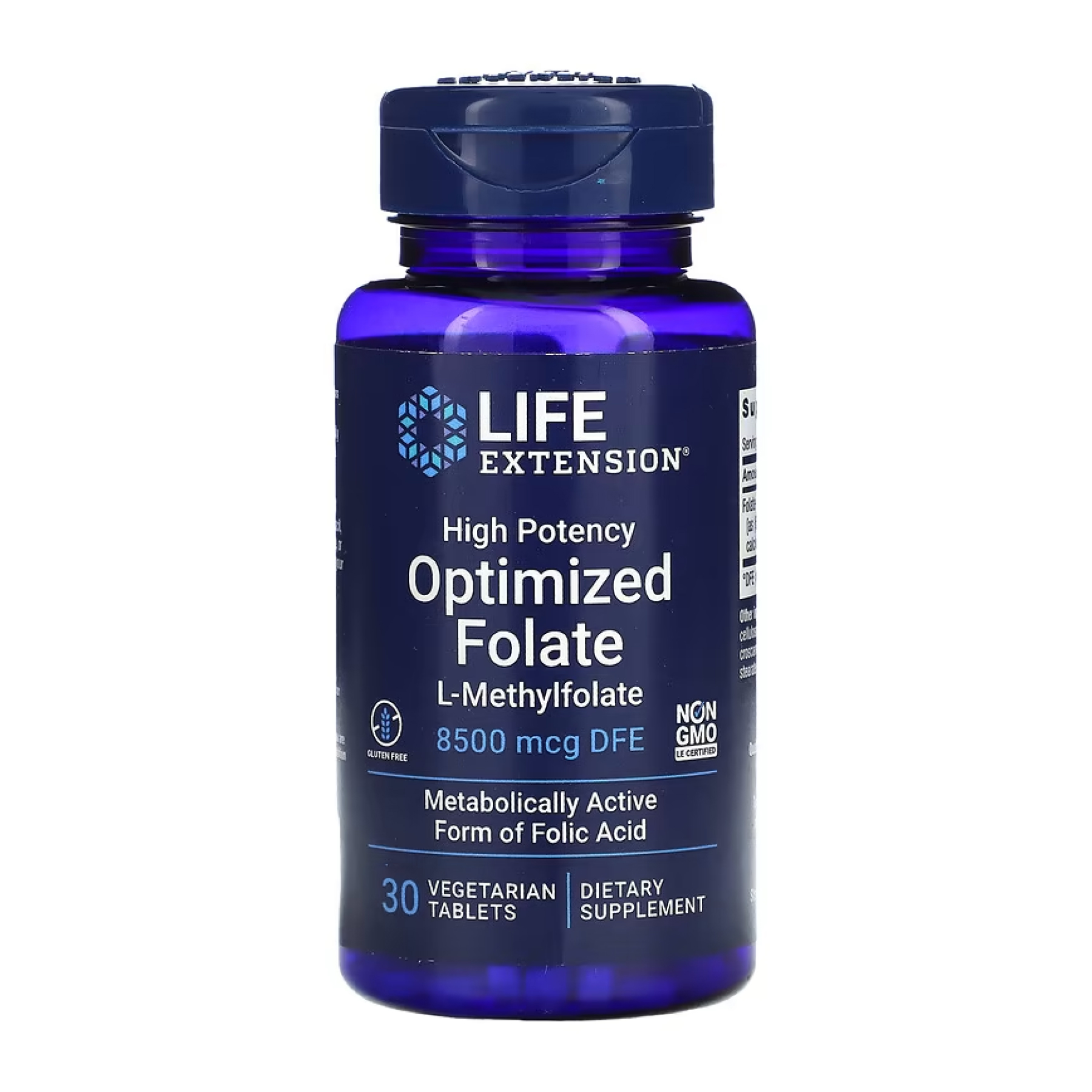 Life Extension High Potency Optimized Folate 8500 mcg DFE - 30 tabs 2023-10-5135