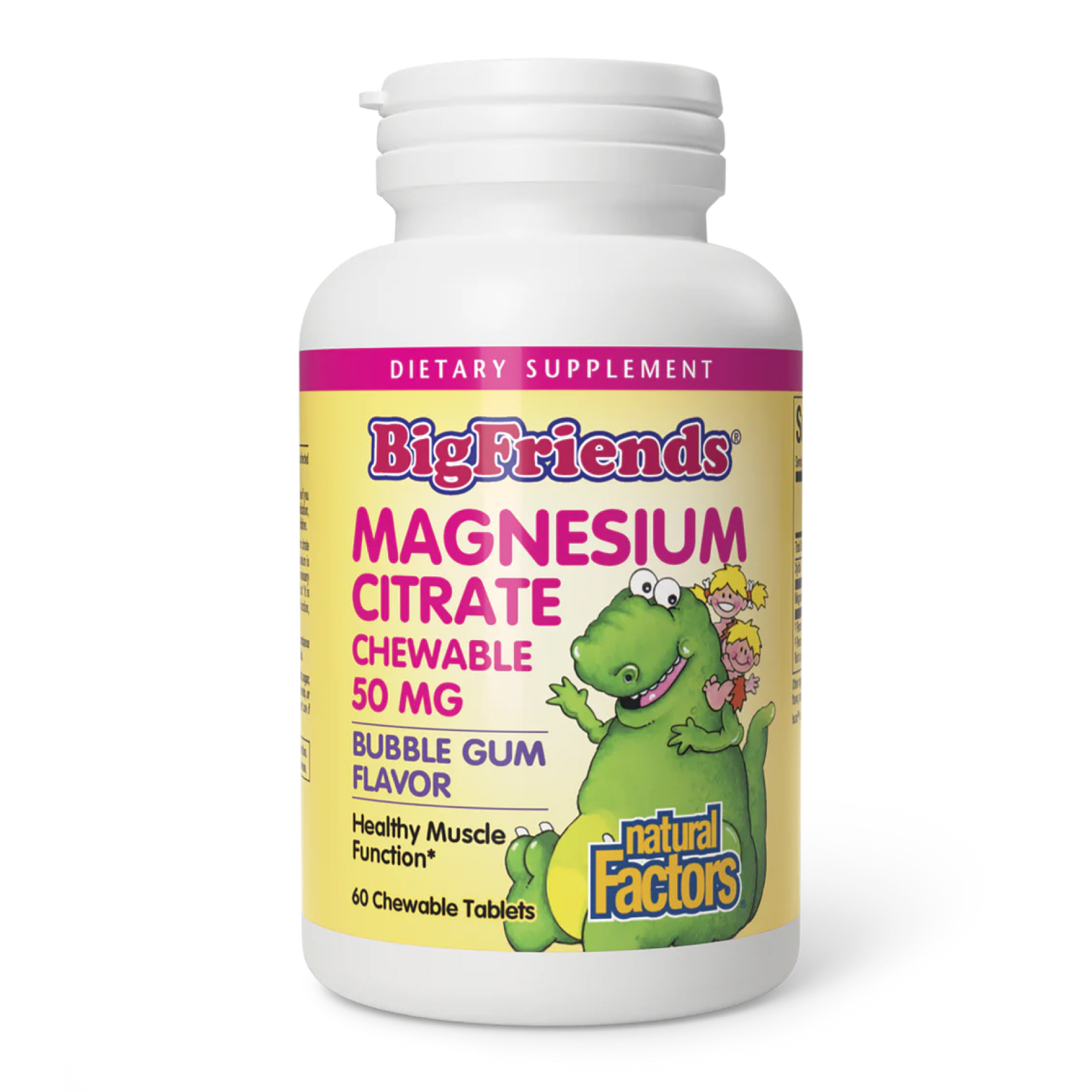 Natural Factors Magnesium Citrate 50mg - 60 tabs Bubble Gum 2023-10-3822