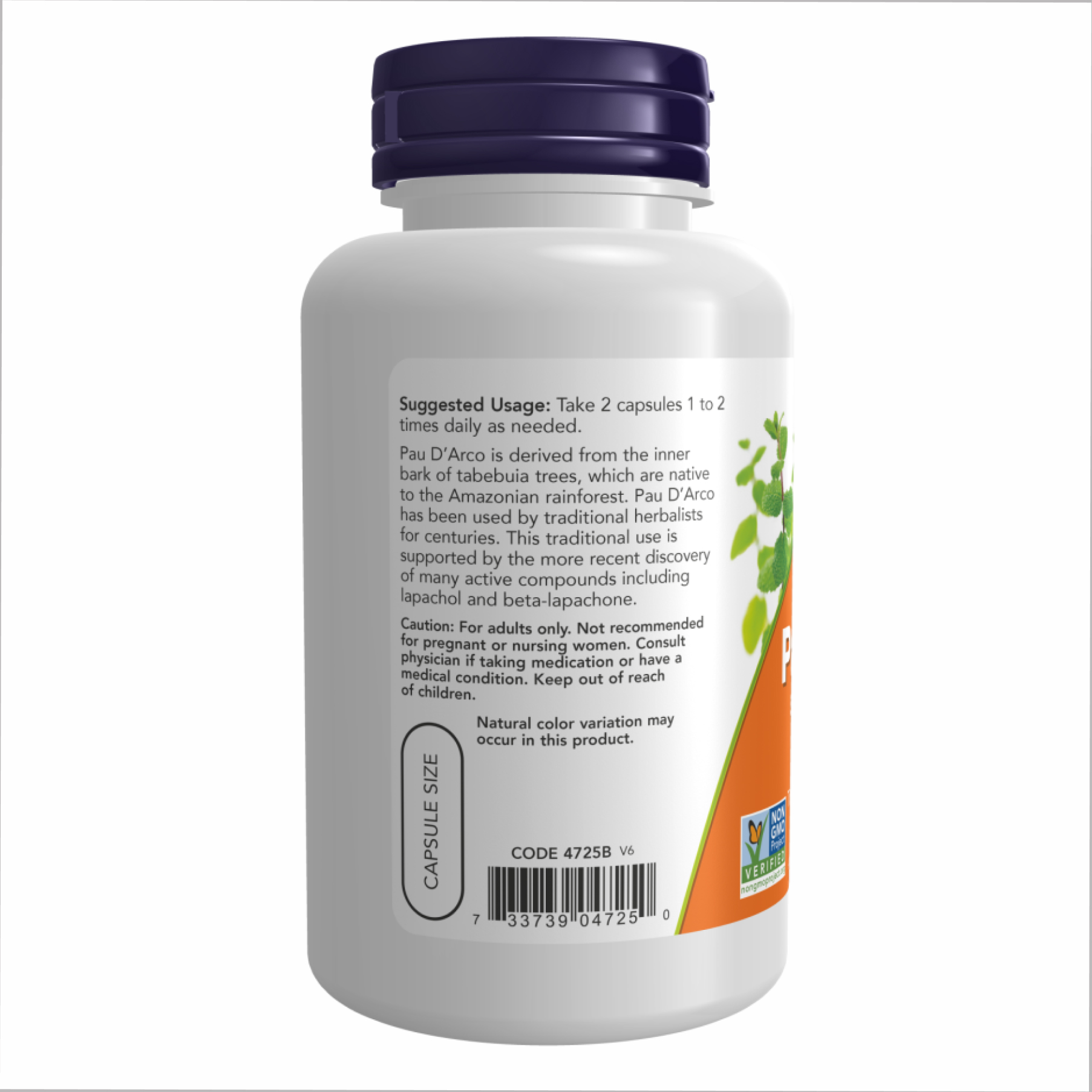 Now Foods Pau D' Arco 500mg - 100 vcaps 2022-10-0973