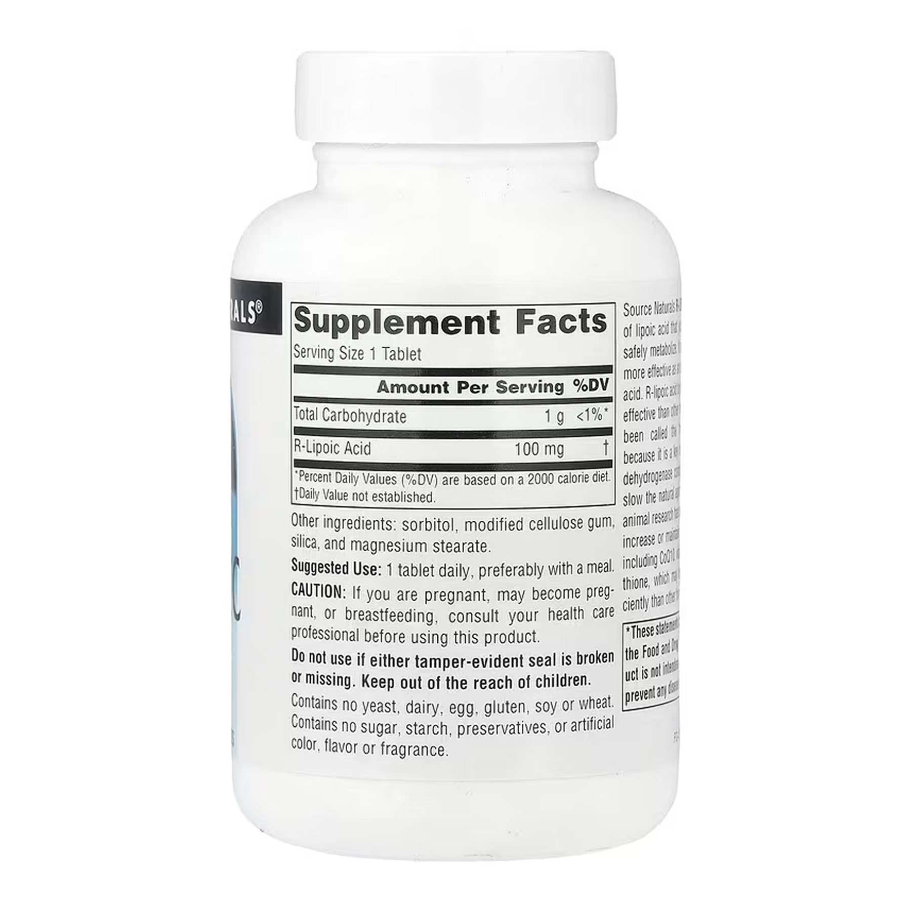 Source Naturals R-Lipoic Acid 100 mg - 120 tabs 2023-10-7610