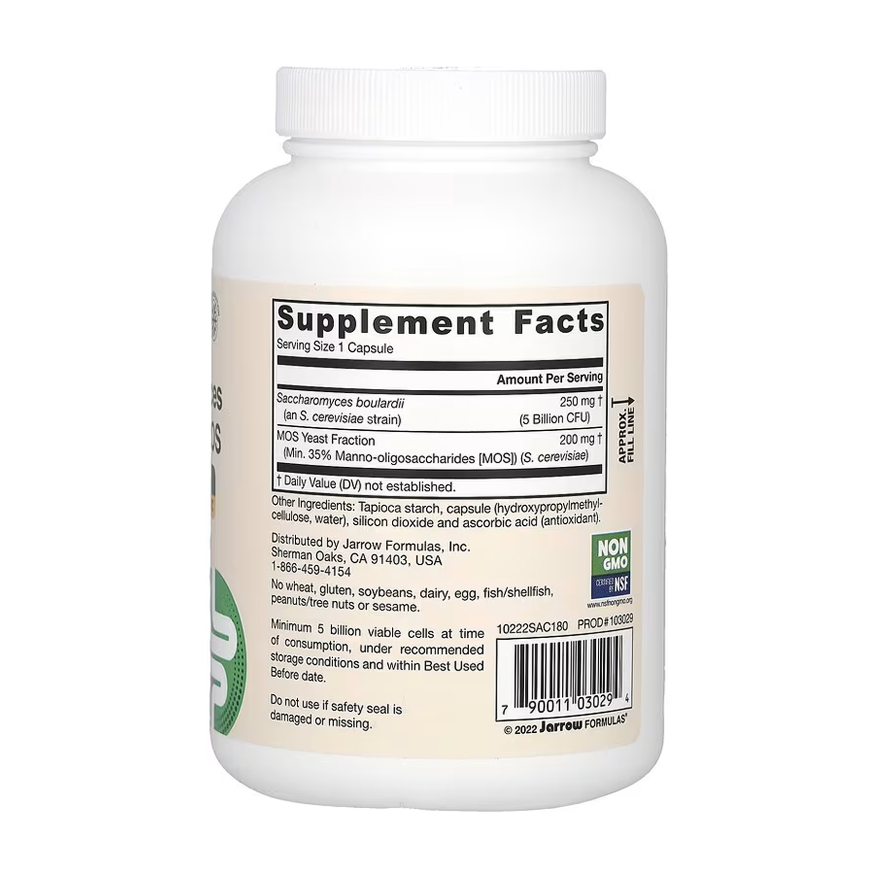Jarrow Formulas Saccharomyces Boulardii + MOS - 180 vcaps 2023-10-5561