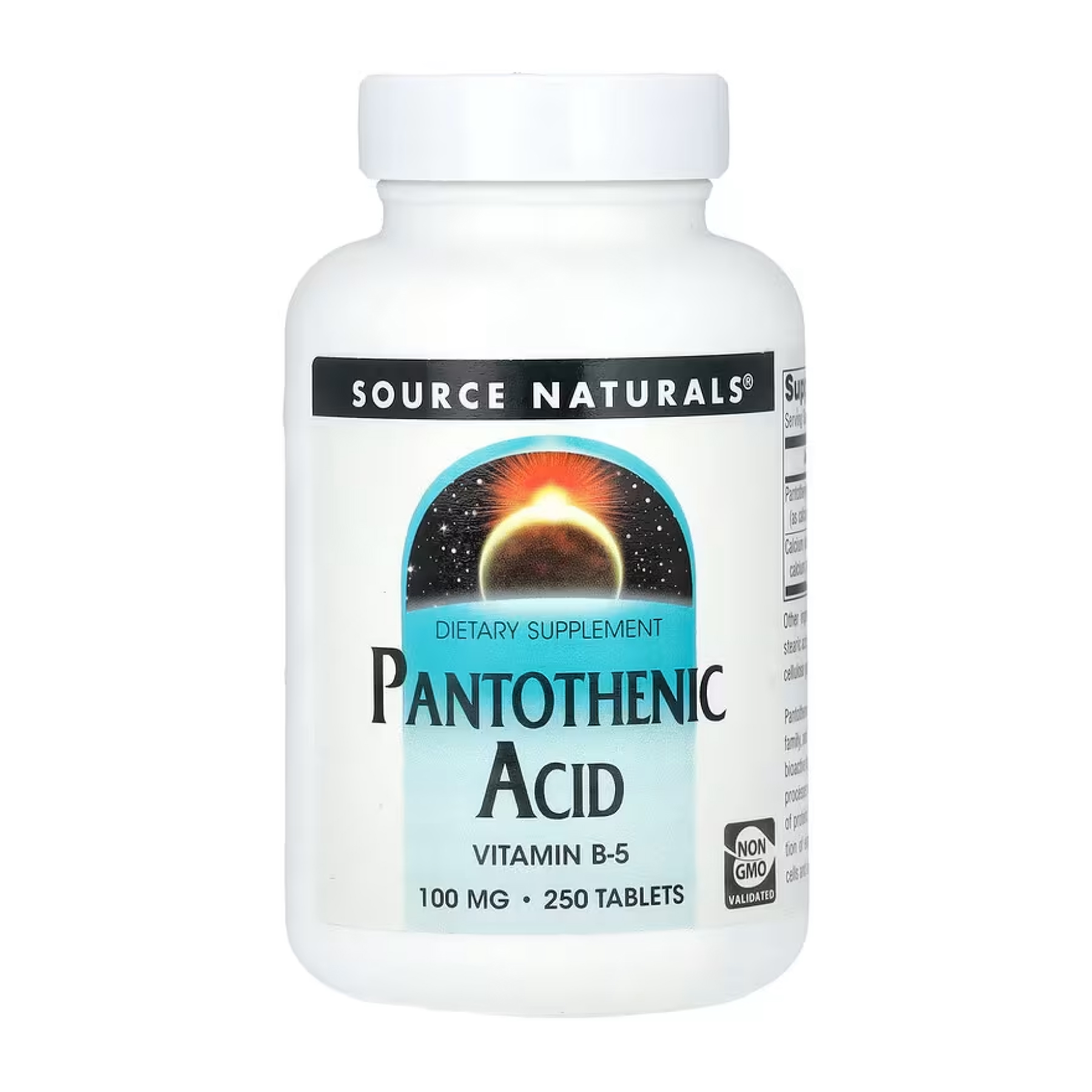 Source Naturals Pantothenic Acid 100 mg - 250 tabs 2023-10-4329