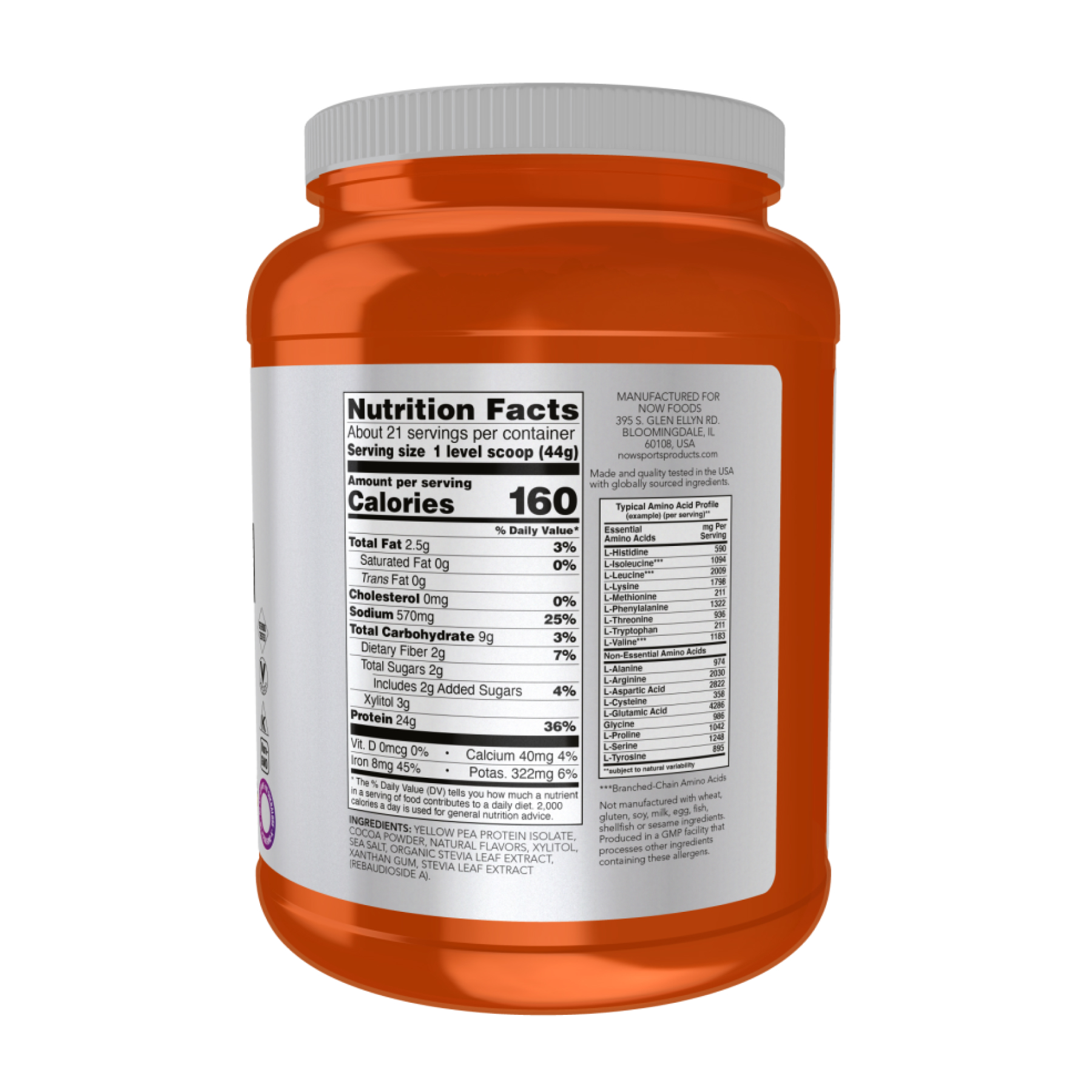 Now Foods Pea Protein - 907g Chocolate 2023-10-5232