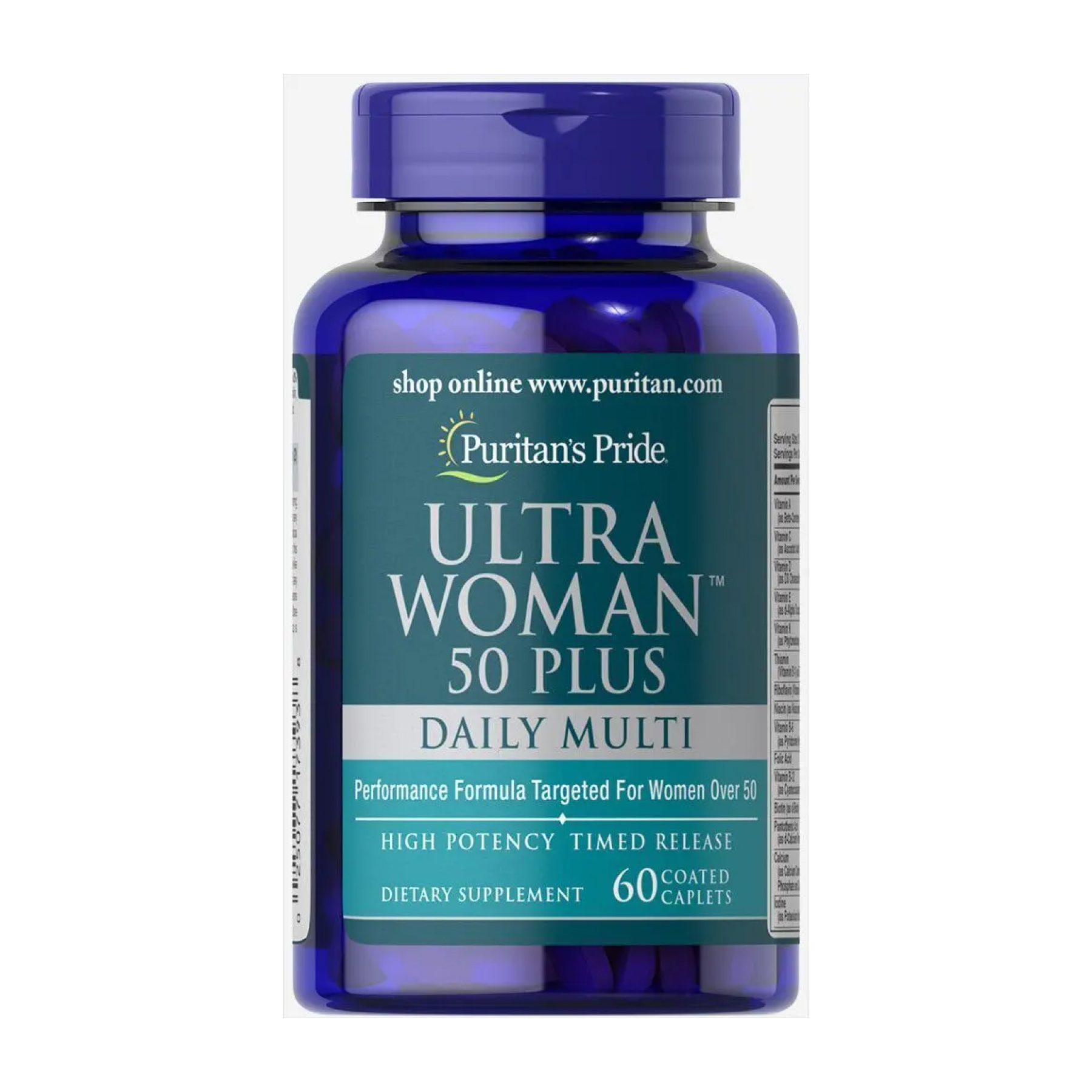 Puritans Pride Ultra Woman™ 50 Plus Multi-Vitamin with Zinc - 60 caps 2023-10-4578