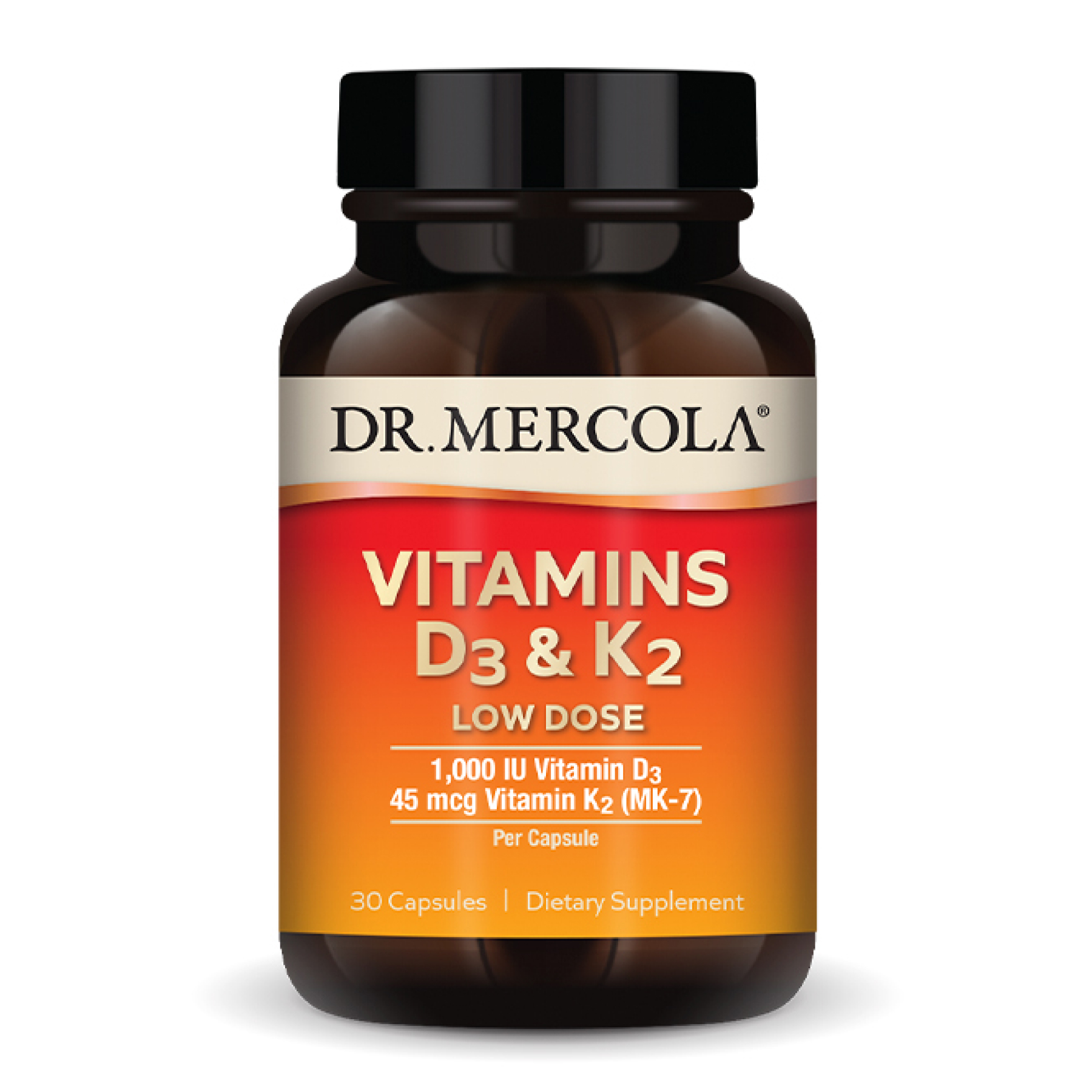 Dr. Mercola Vitamins D3 & K2 Low Dose - 30 caps 2023-10-3951