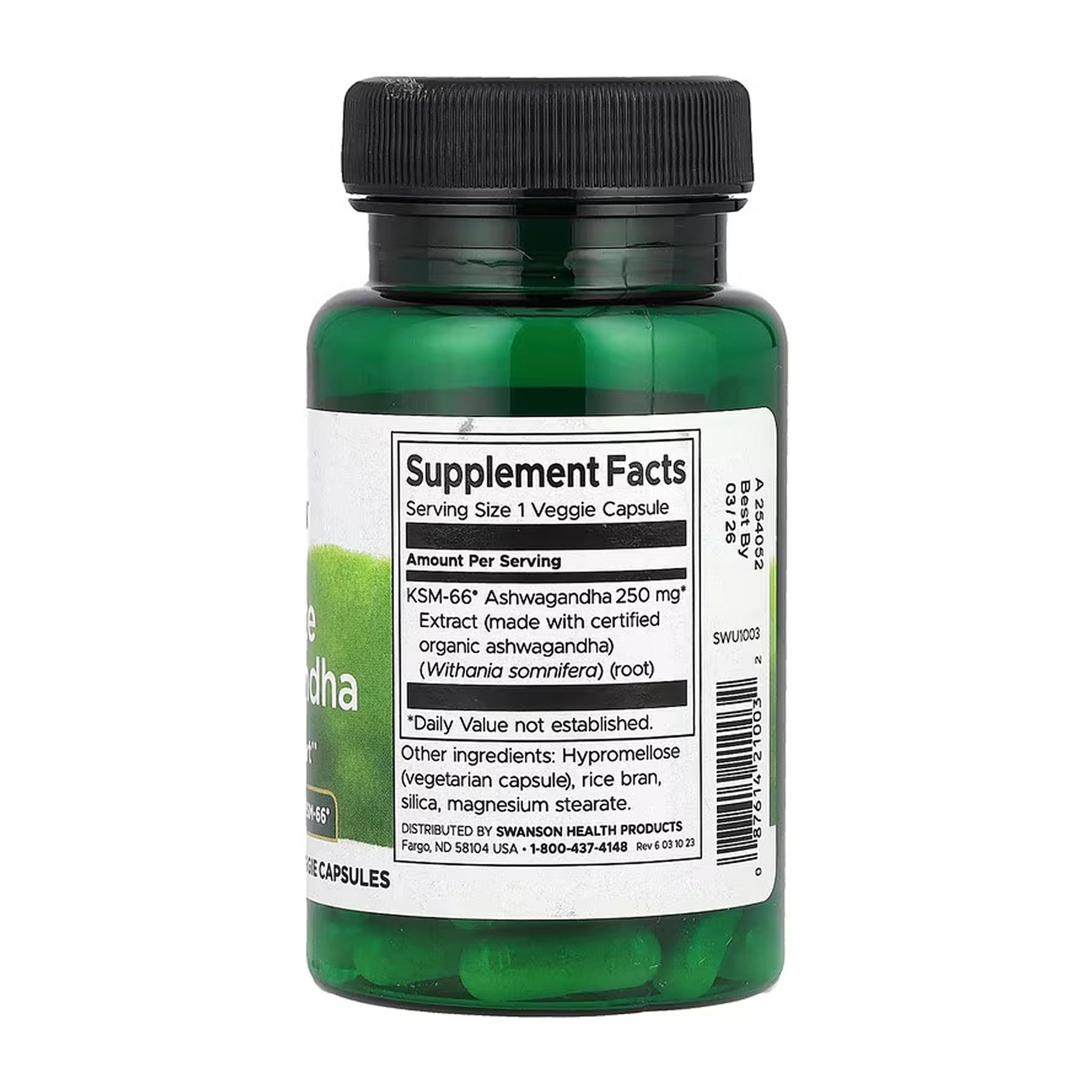 Swanson Ultimate Ashwagandha 250 mg - 60veg caps 100-36-2149892-20
