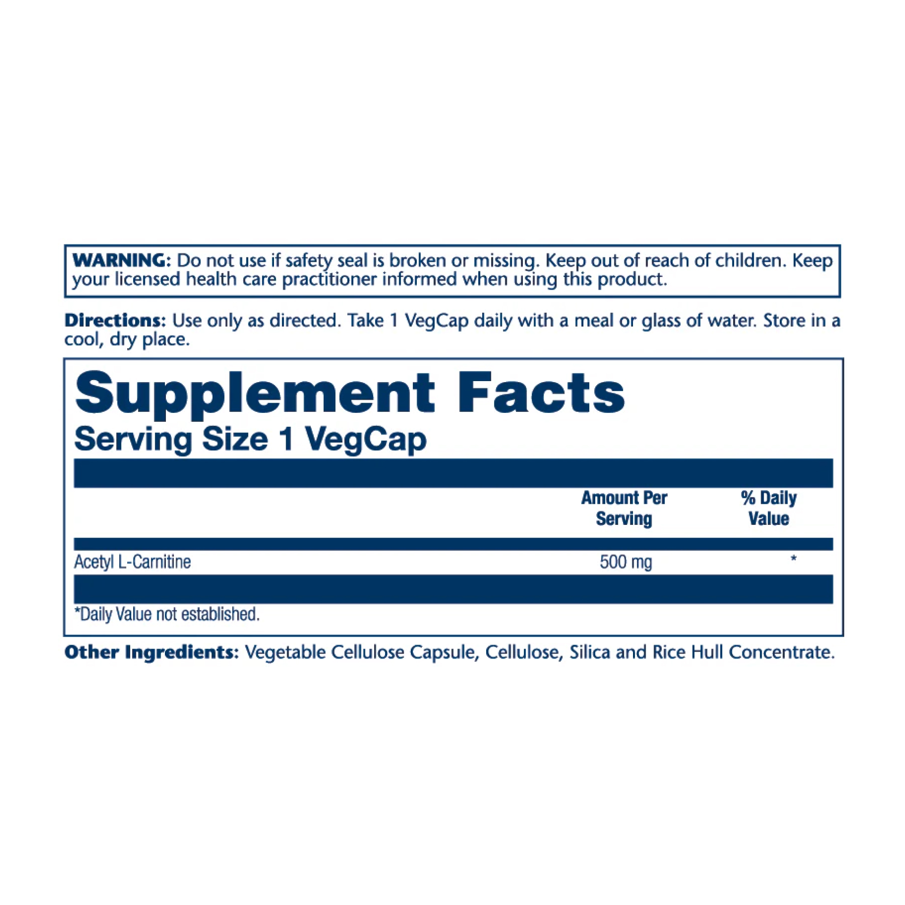 Solaray Acetyl L-Carnitine 500mg - 30 vcaps 2023-10-3019