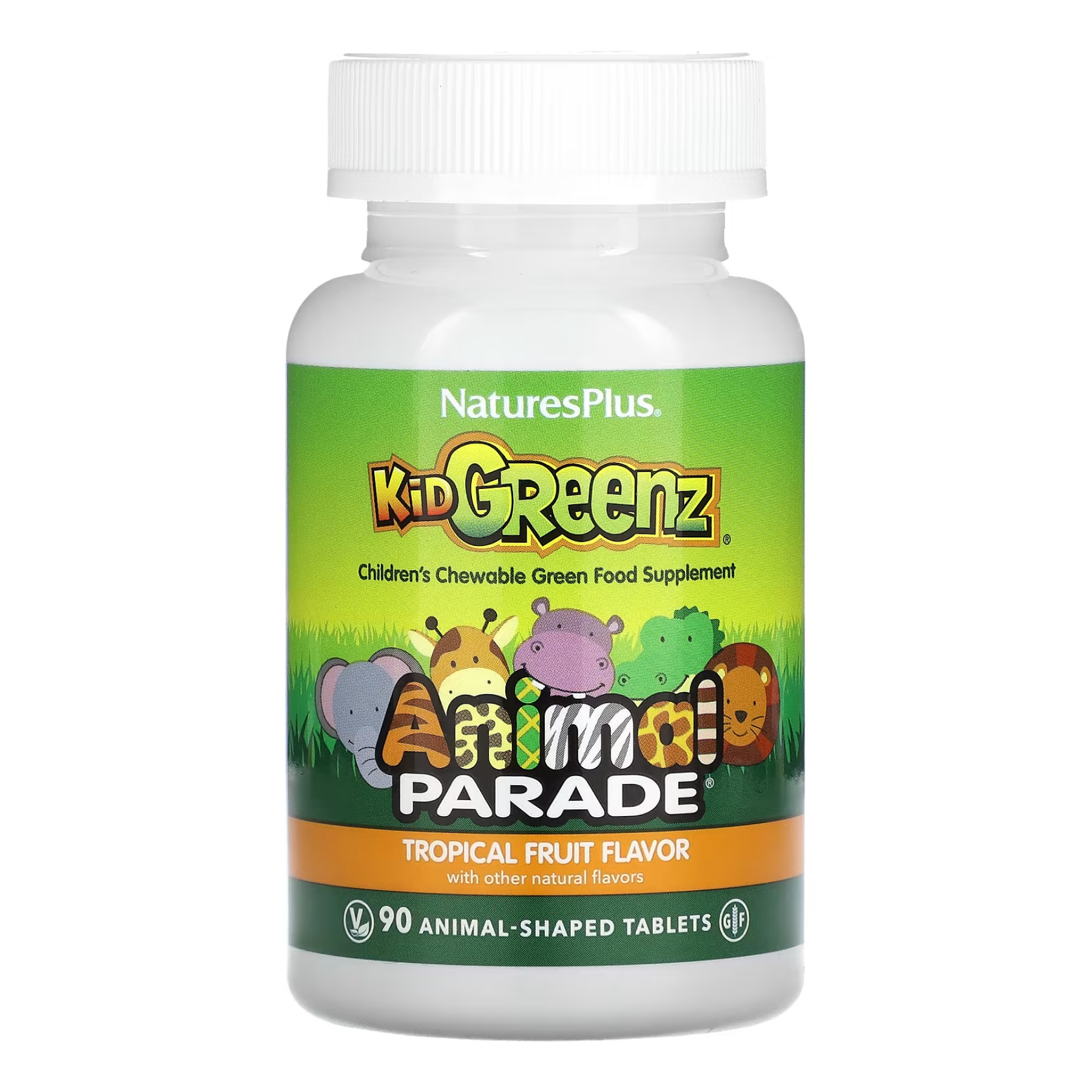 Nature's Plus Animal Parade KidGreenz – 90 tabs Tropical Fruit 2022-10-1497