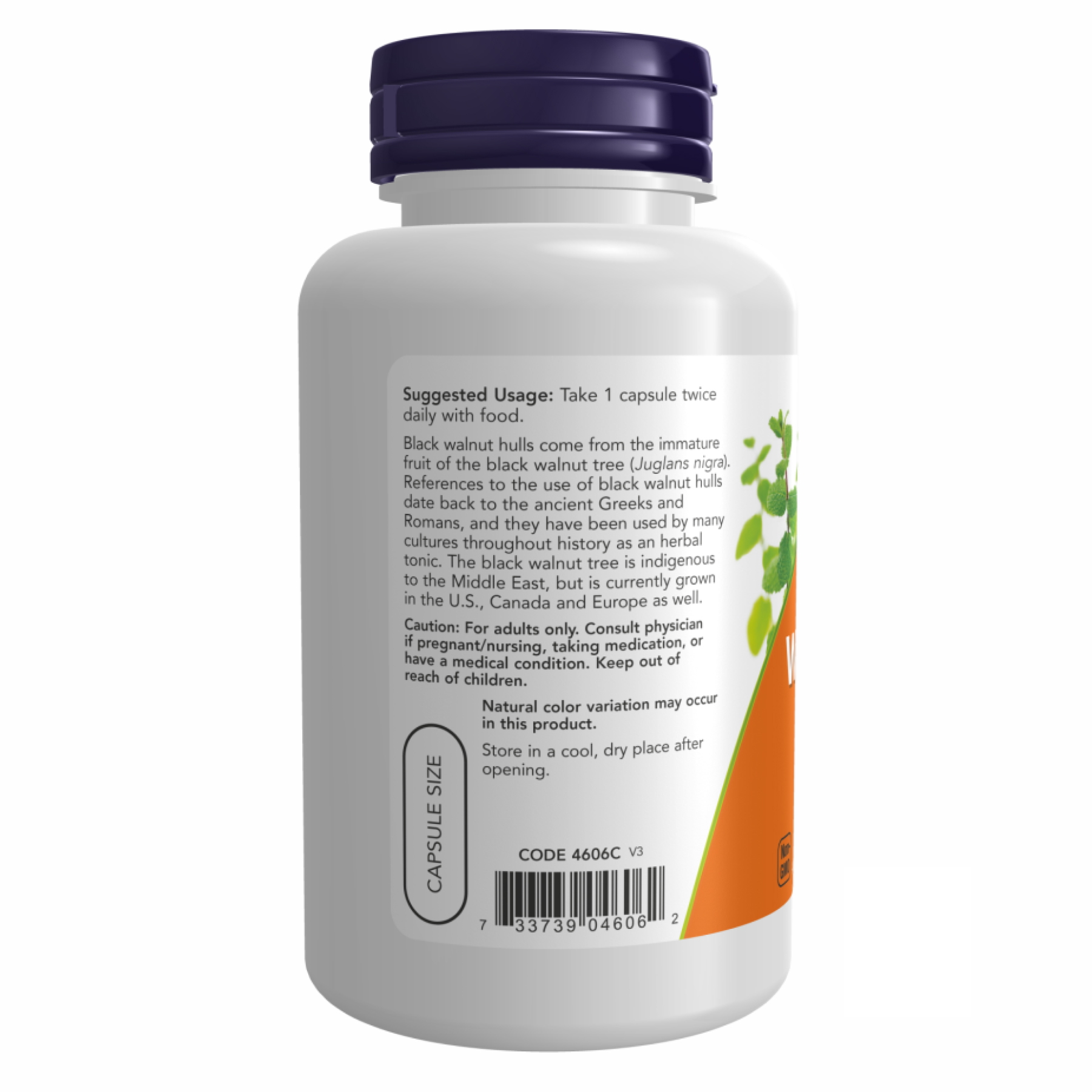 Now Foods Black Walnut Hulls 500 mg - 100 vcaps 2022-10-0394