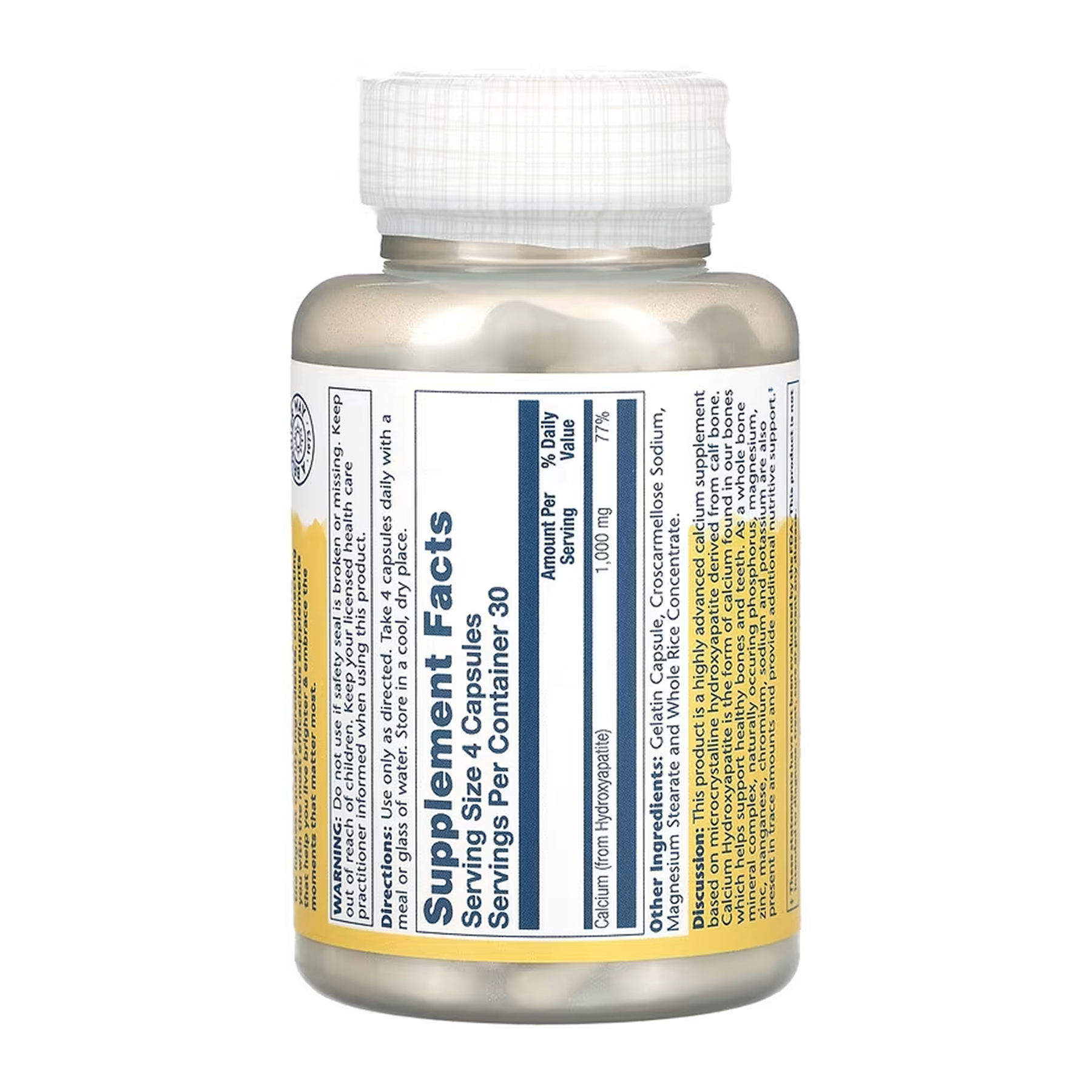 Solaray Calcium Hydroxyapatite 250mg - 120 caps 2023-10-6749