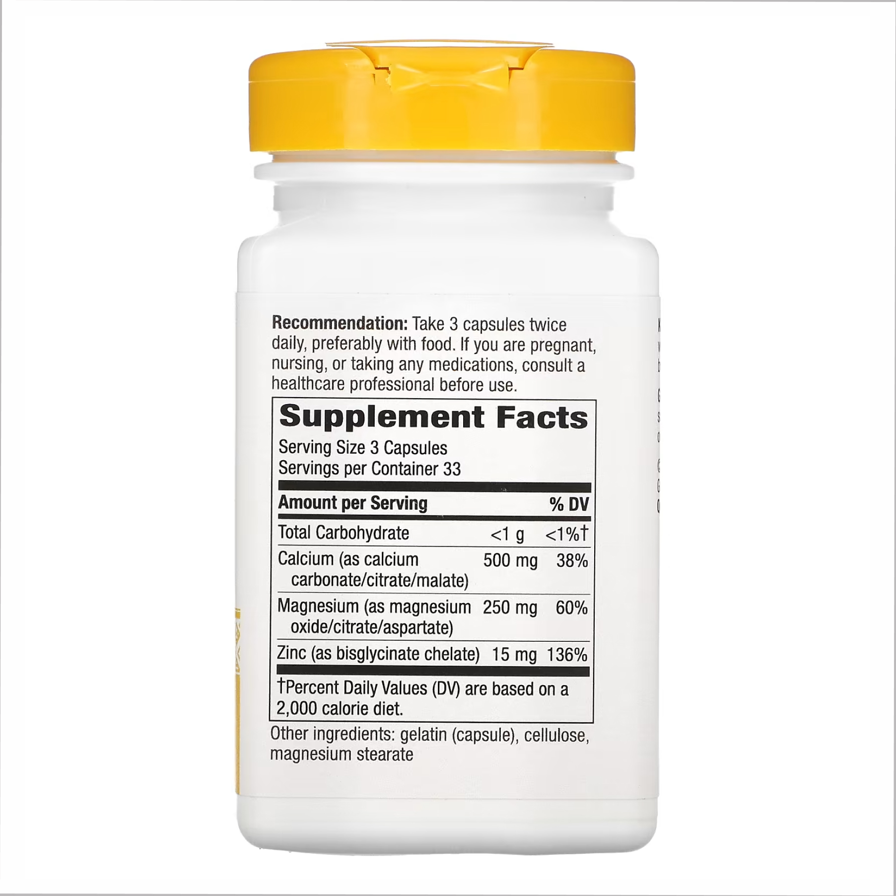 Nature's Way Calcium-Magnesium-Zinc - 100 caps 2022-10-1075