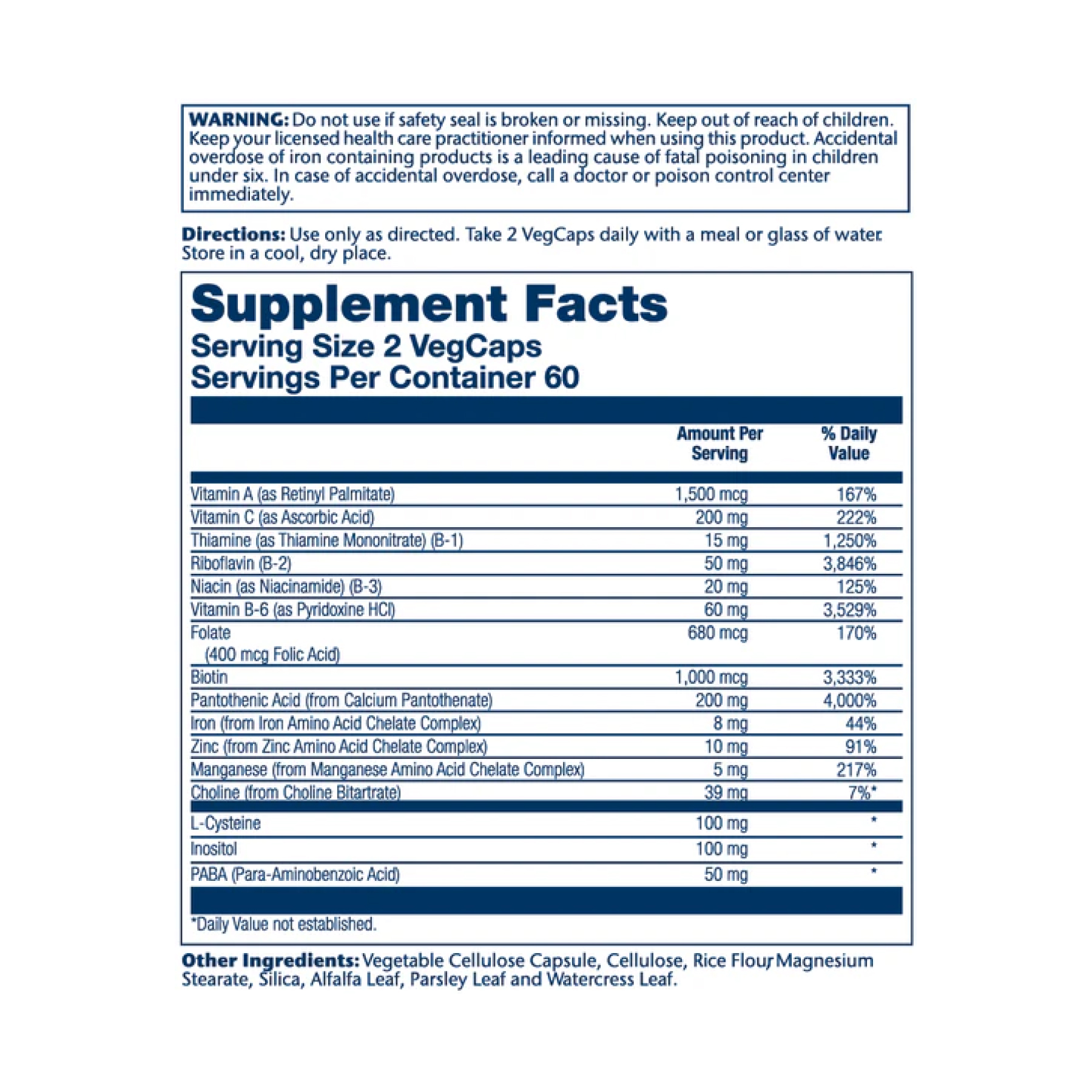 Solaray Hair Nutrients - 120 vcaps 2023-10-2395
