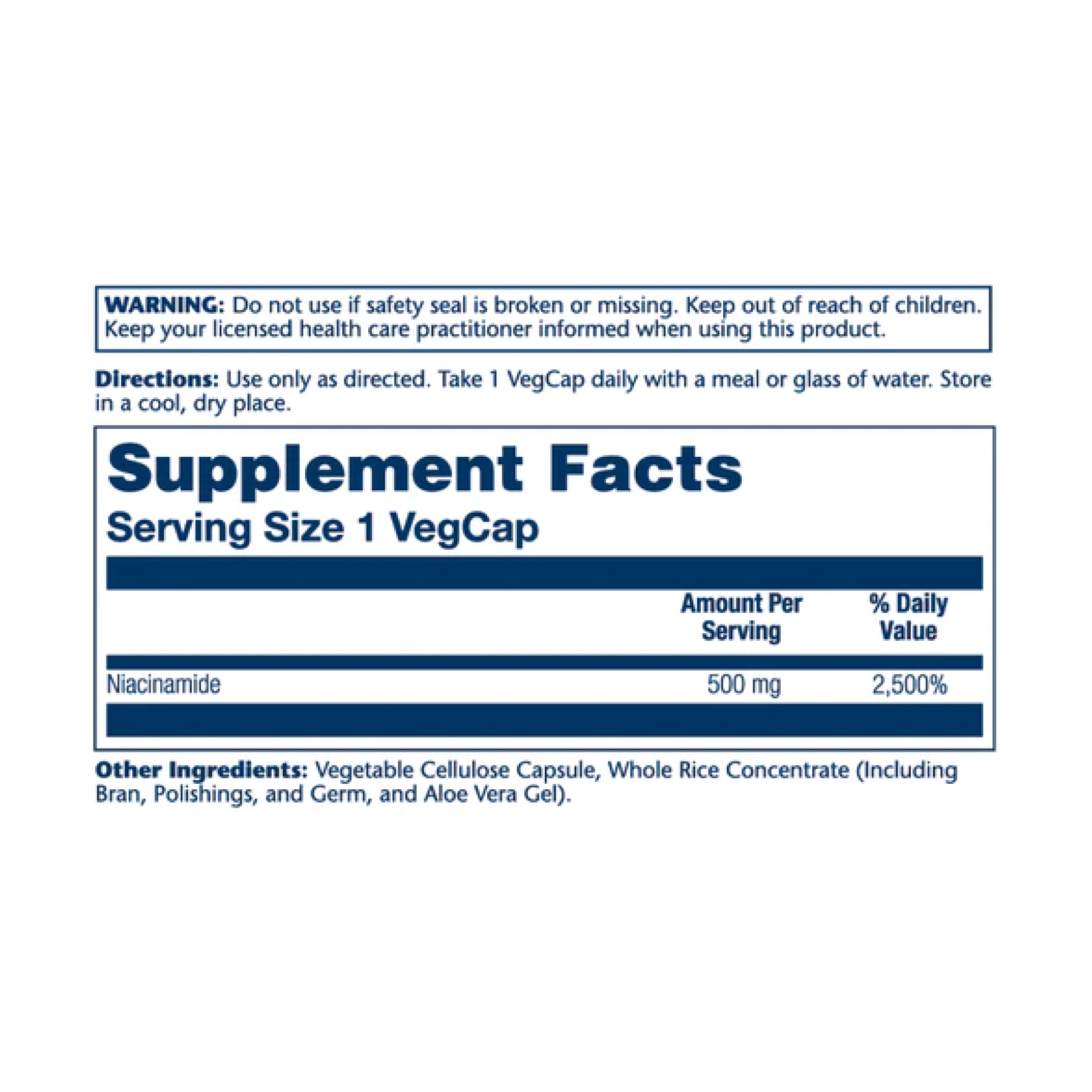 Solaray Niacinamide 500mg - 100 vcaps 2023-10-2133