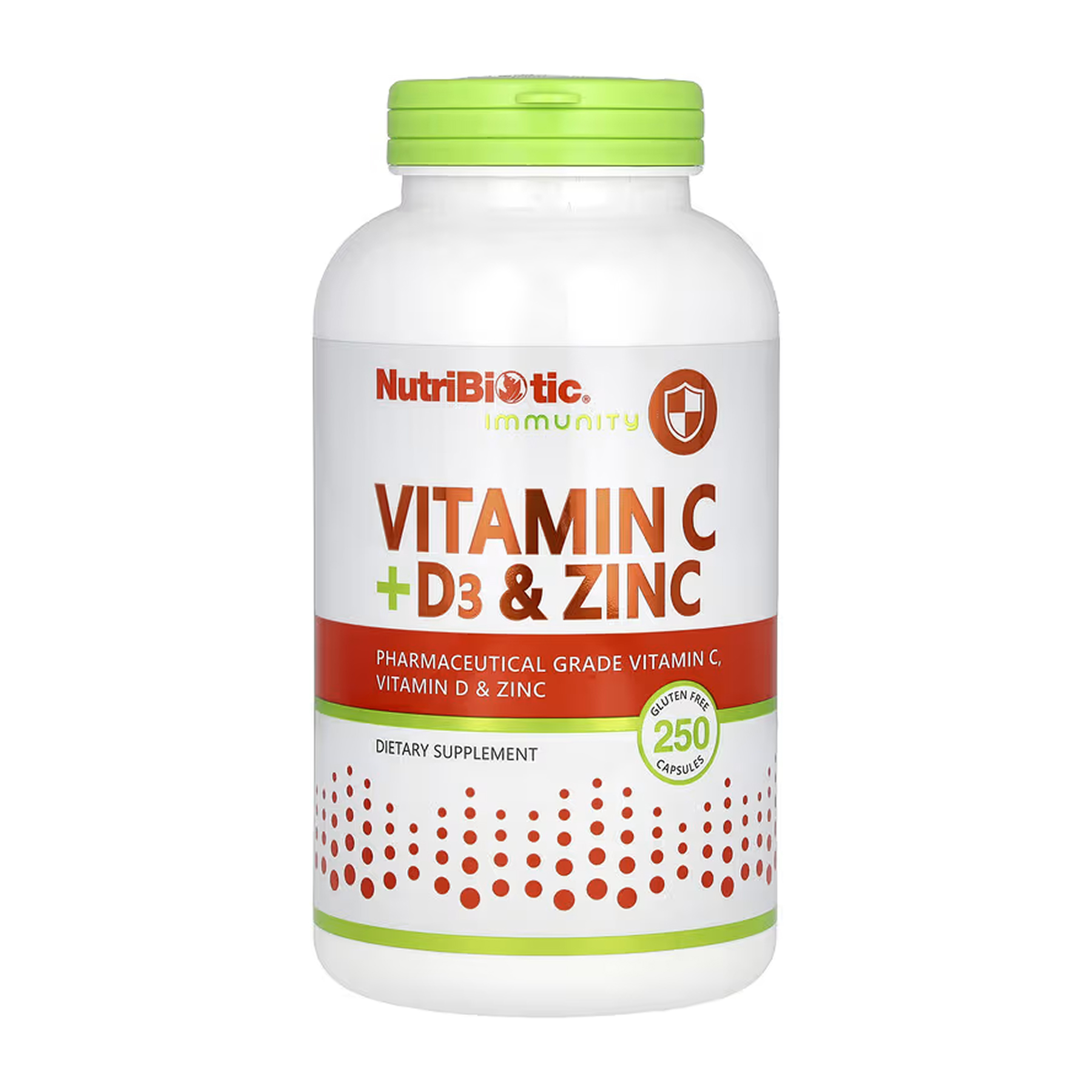 Nutribiotic Vitamin C + D3 & Zinc - 250 caps 2023-10-5477