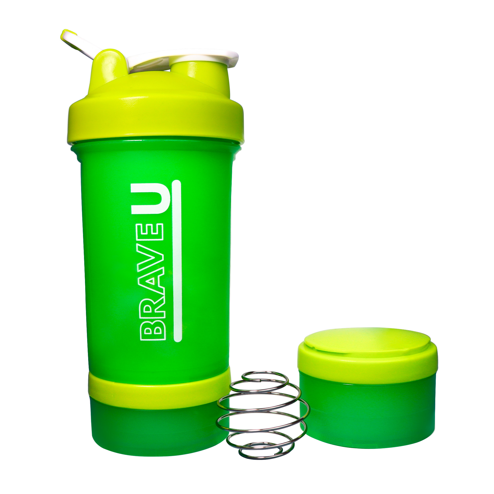 Brave Shaker with containers 3 in 1 - 600ml Light green 2022-10-2341