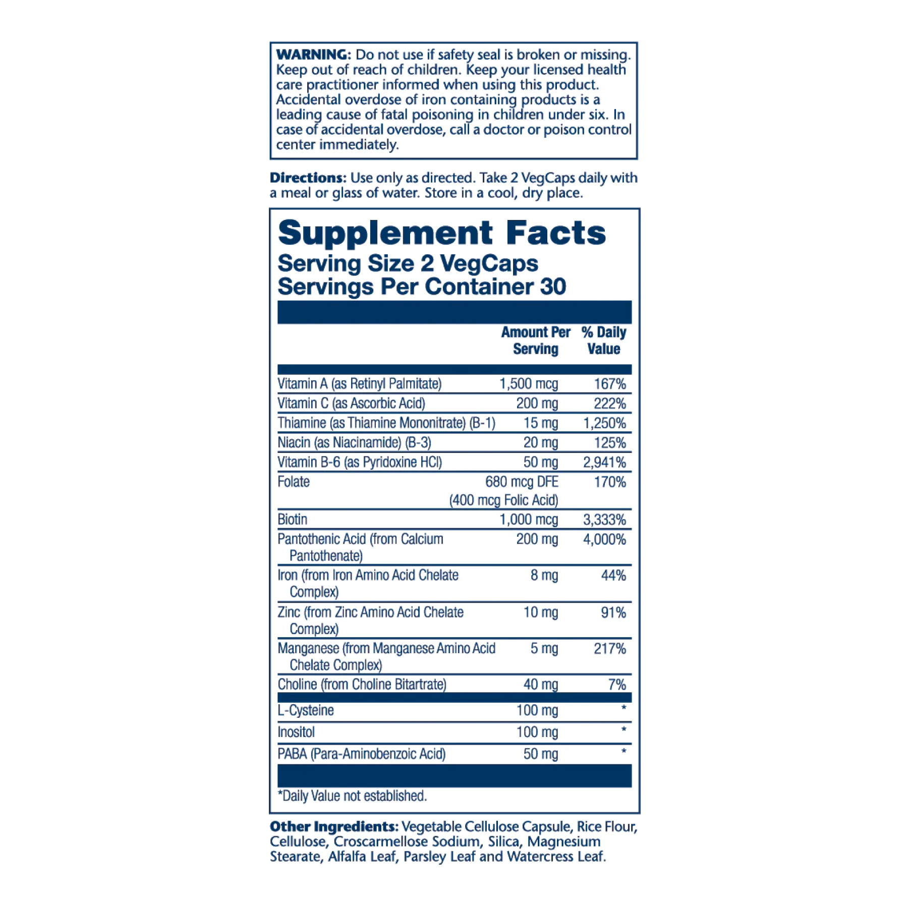 Solaray Hair Nutrients - 60 vcaps 2023-10-2134