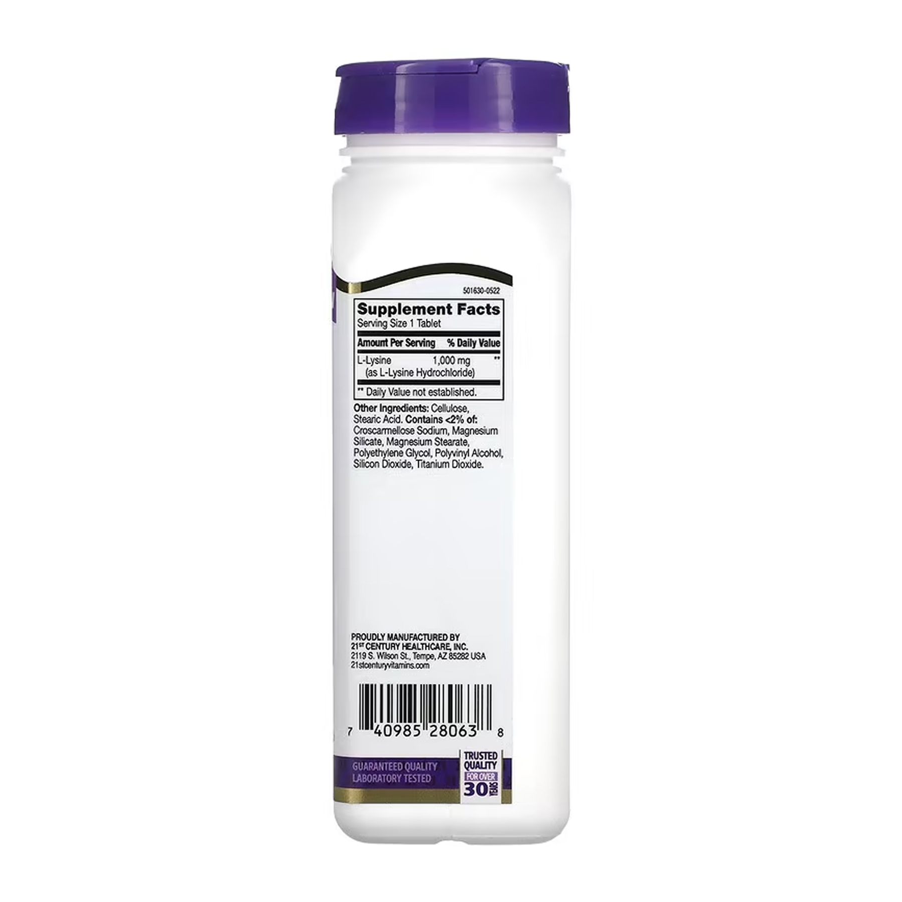 21st Century L-Lysine 1000 mg - 90 tabs 2023-10-7127