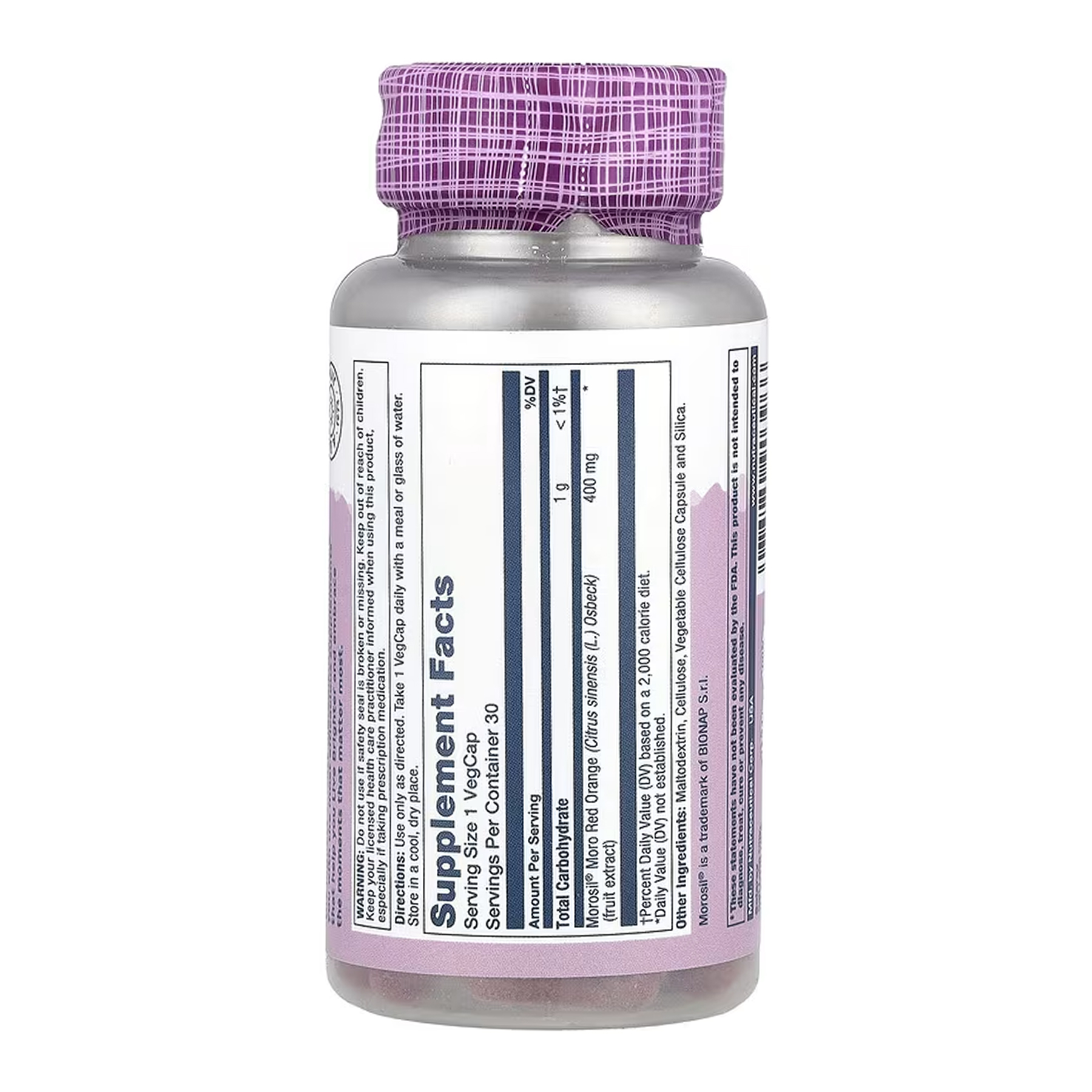 Solaray Moro Red Orange 400 mg - 30 vcaps 2023-10-7015